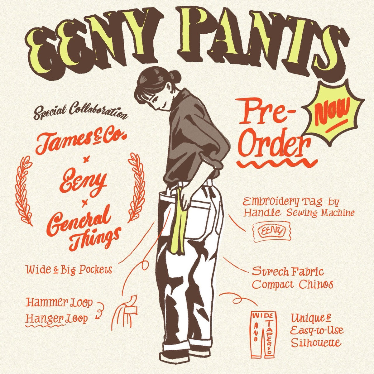 EENY × JAMES & CO. × GENERALTHINGS スペシャルコラボパンツ受注会