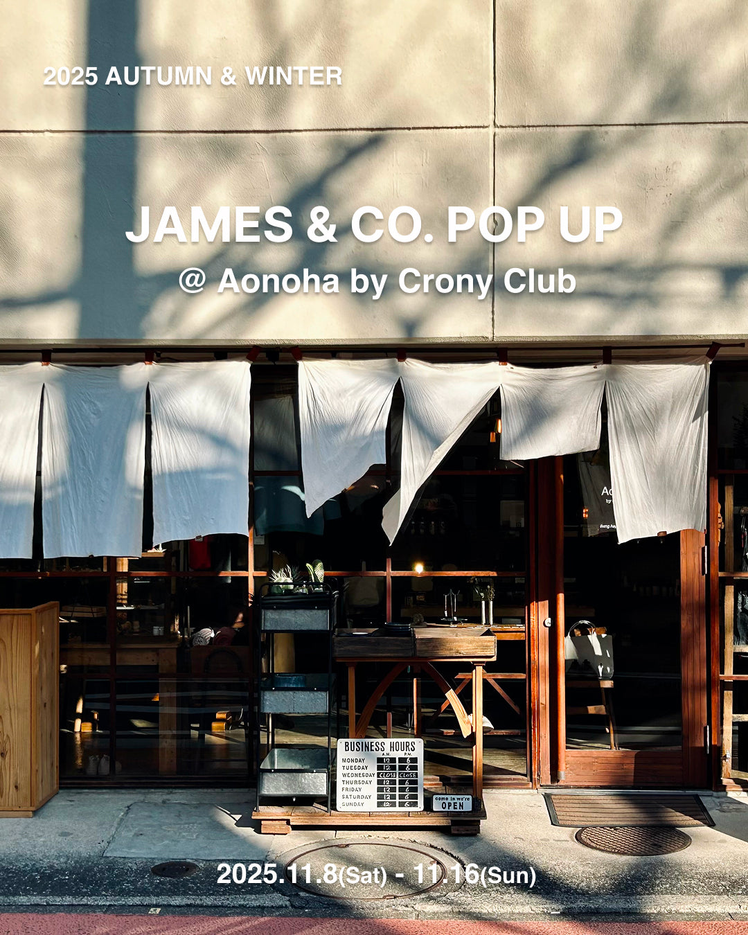 【POP UP】JAMES & CO. POP UP SHOP @ Aonoha by Crony Club