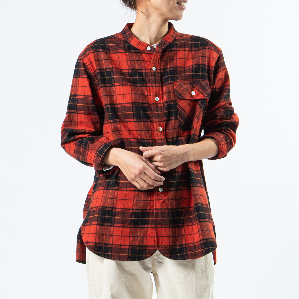 Band Collar Check Shirt（バンドカラーチェックシャツ）