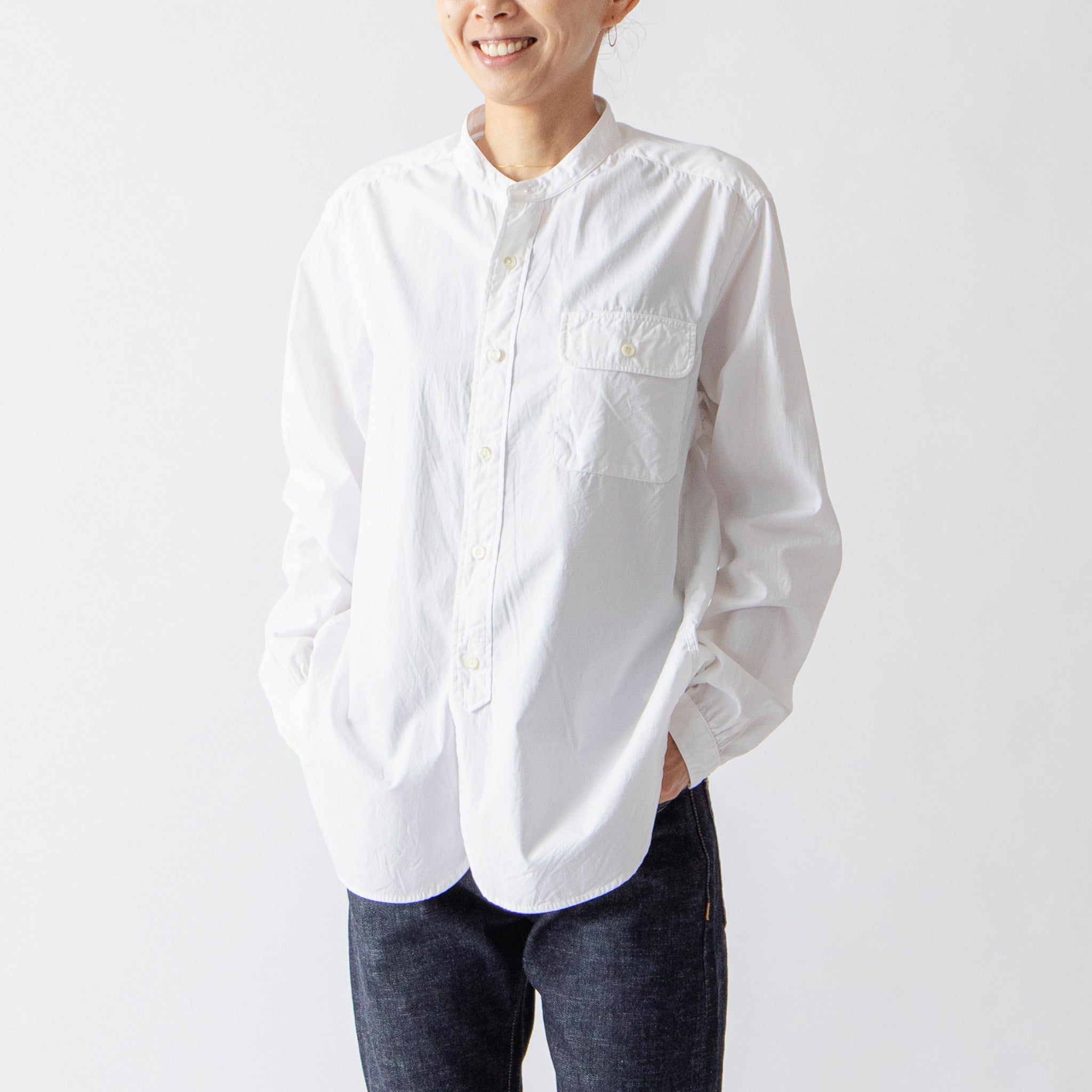 Band Collar Long Sleeve Shirt