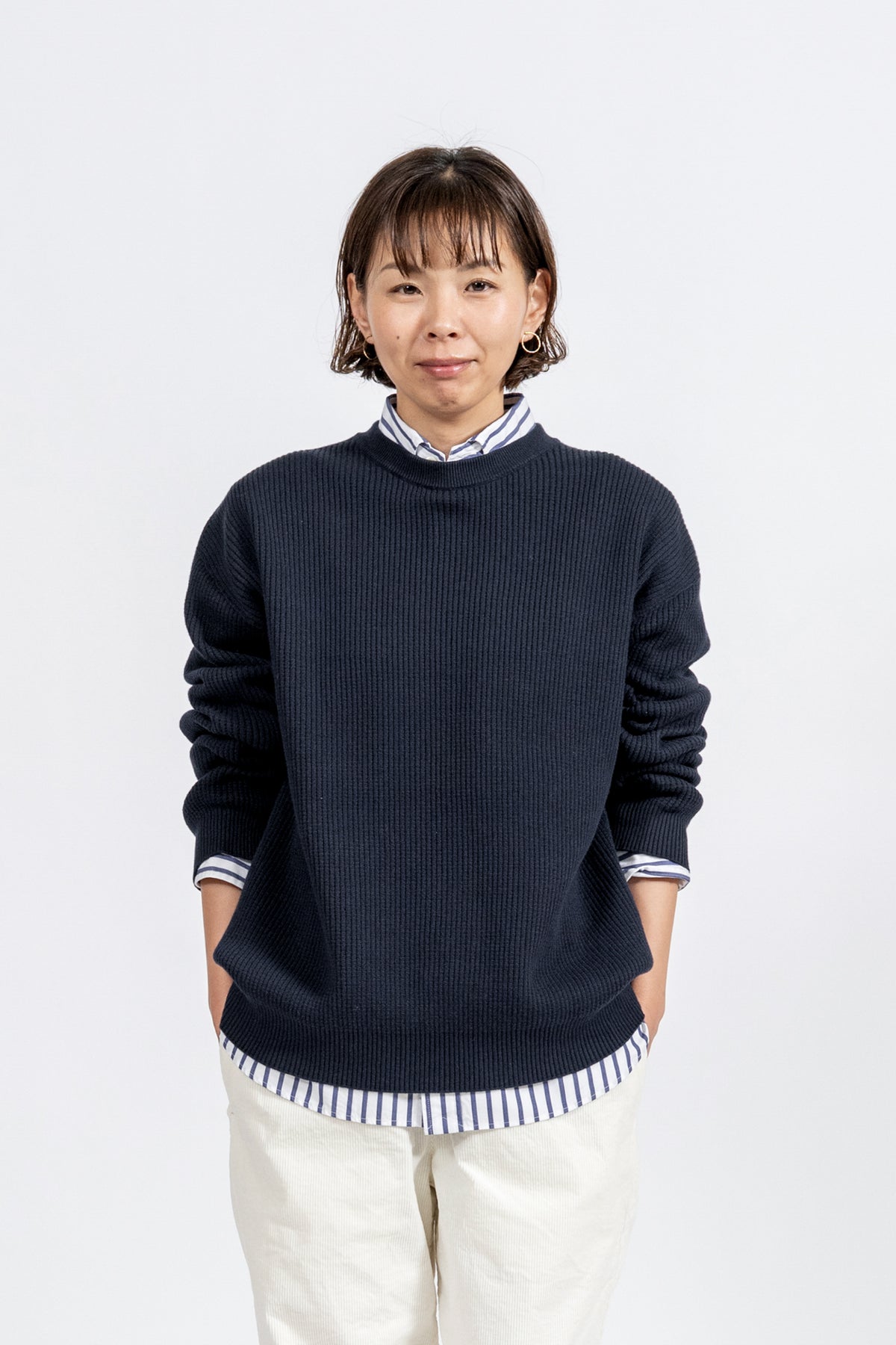 Cotton Rib Crew knit - NVY - JAMES & CO. 鎌倉 公式サイト