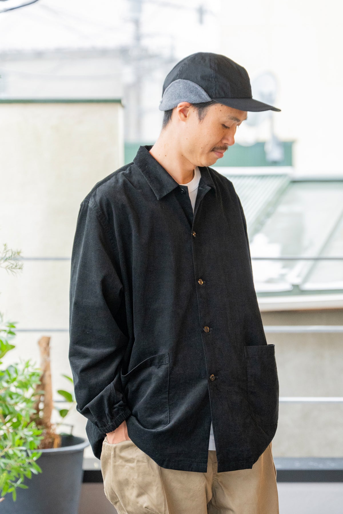 Corduroy Shirt Blouson - BLK