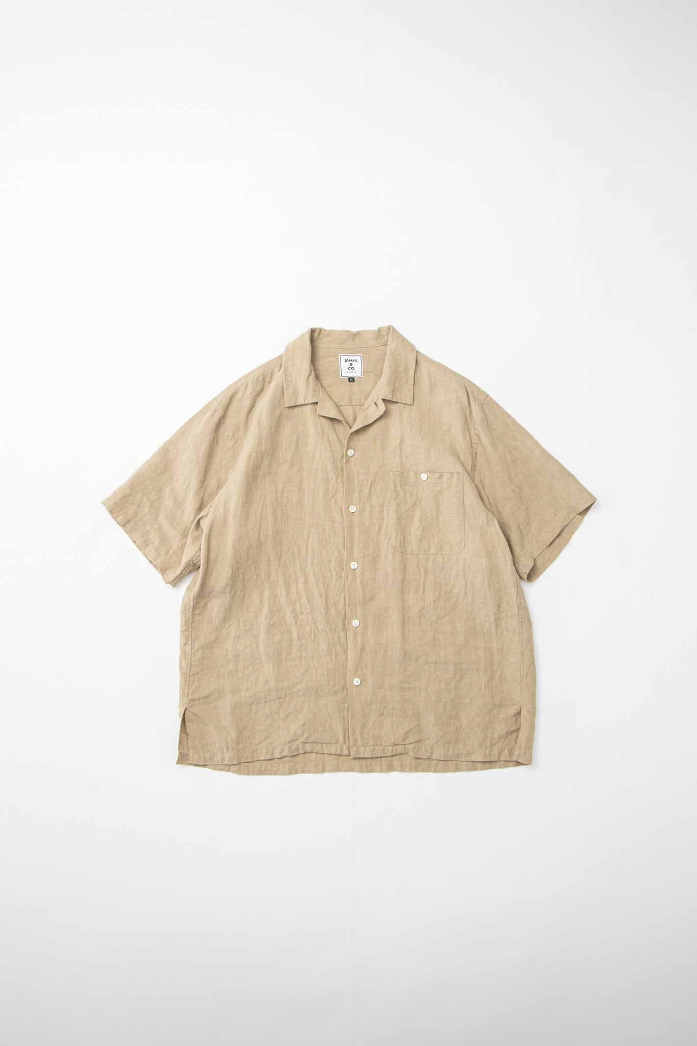 LINEN Open Collar Shirt