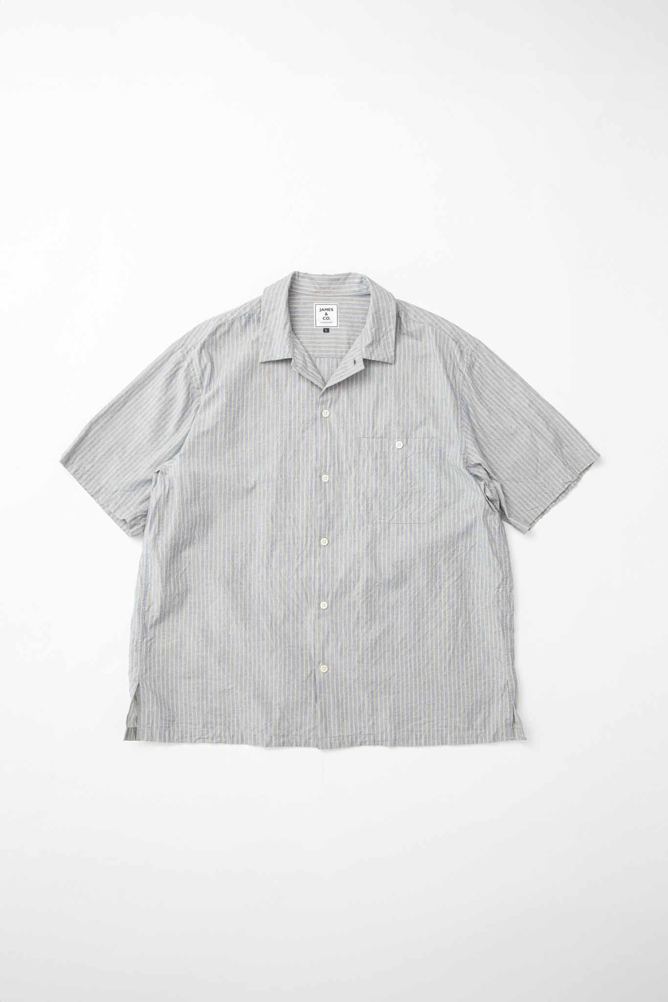 STRIPE Open Collar Shirt