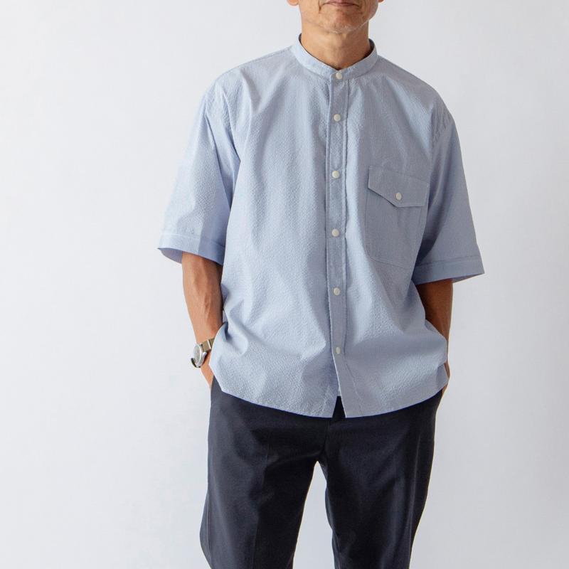 Band Collar Big Shirt