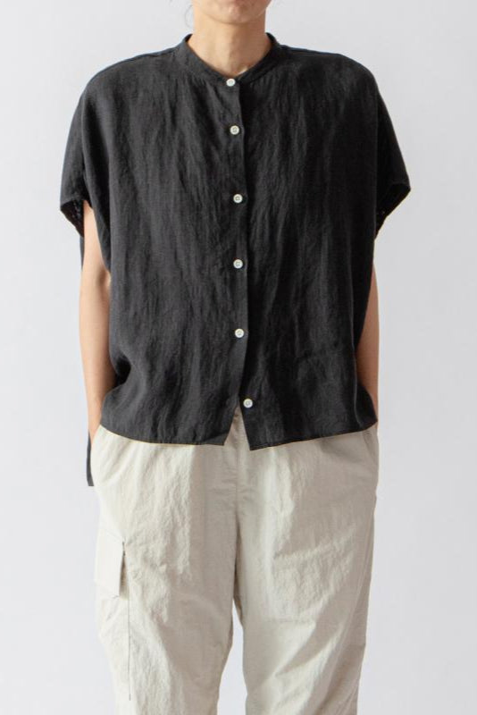 Band Collar Sleeveless Shirt