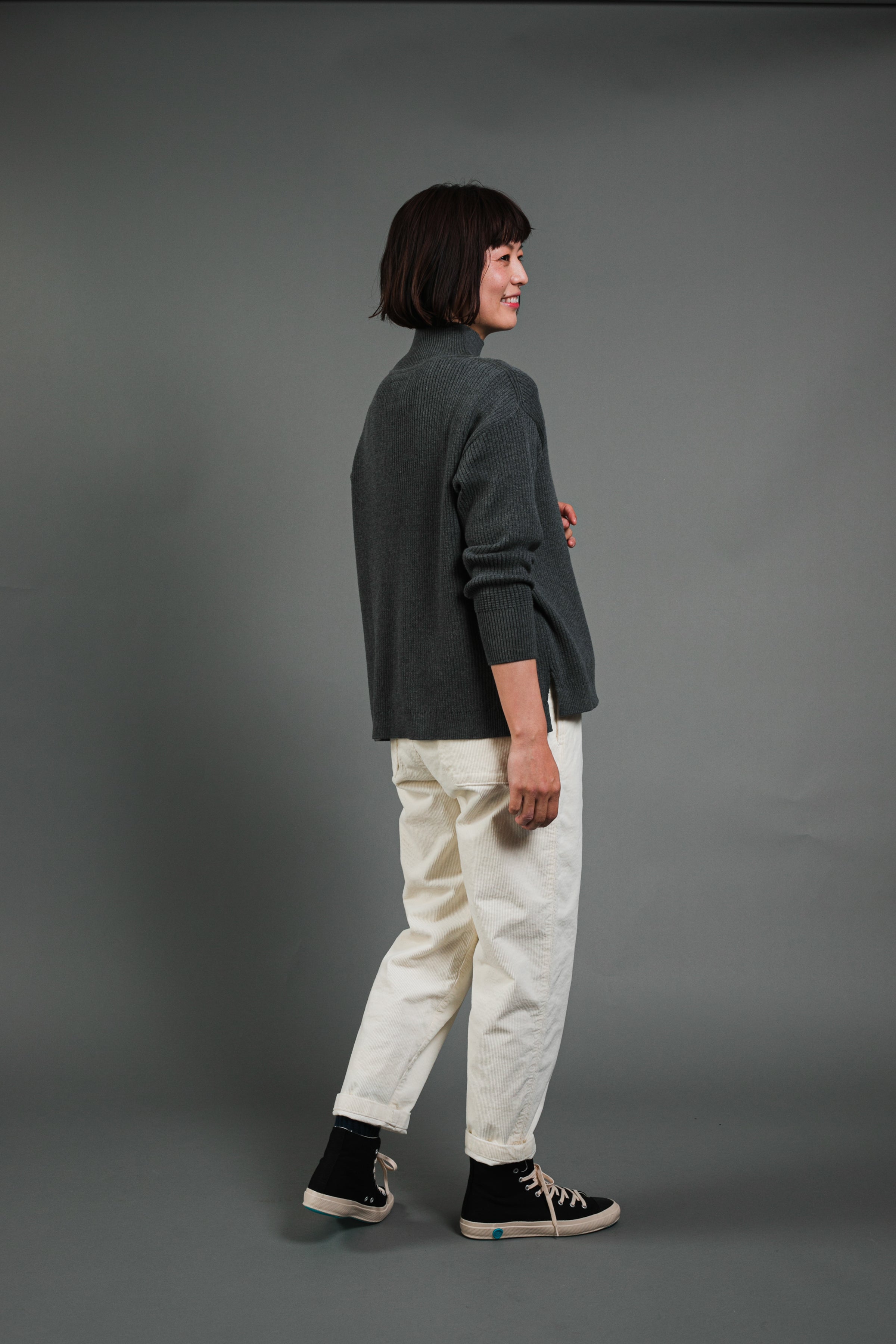 Cotton High-Necked Knit