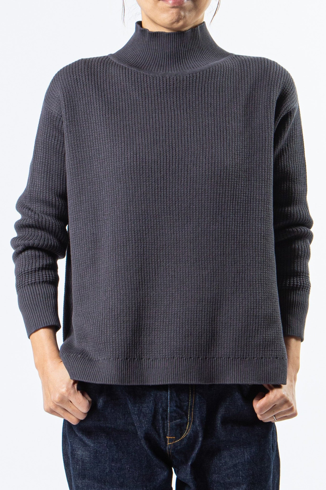Cotton High-Necked Knit