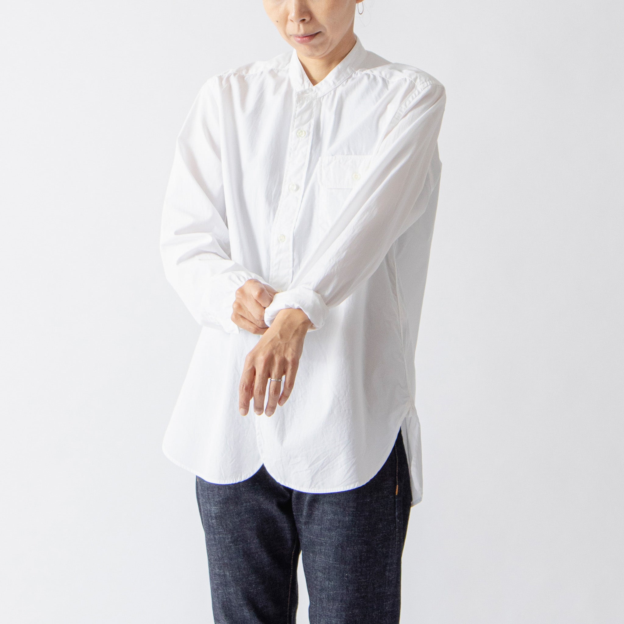 Band Collar Long Sleeve Shirt