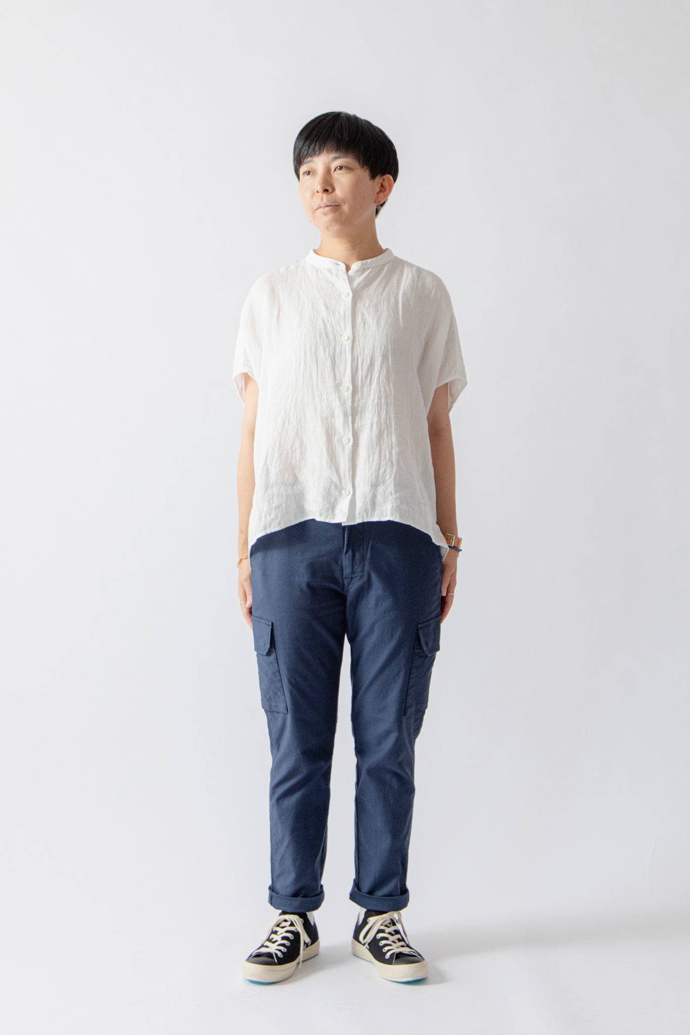デリシャス シャツ Band Collar Sleeveless Shirt レディース JAMES&CO. DELICIOUS DELICIOUS デリシャス シャツ Band Collar Sleeveless Shirt