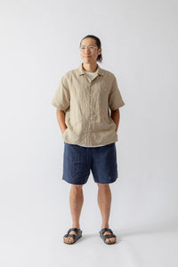 LINEN Open Collar Shirt