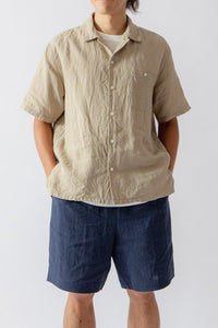 LINEN Open Collar Shirt