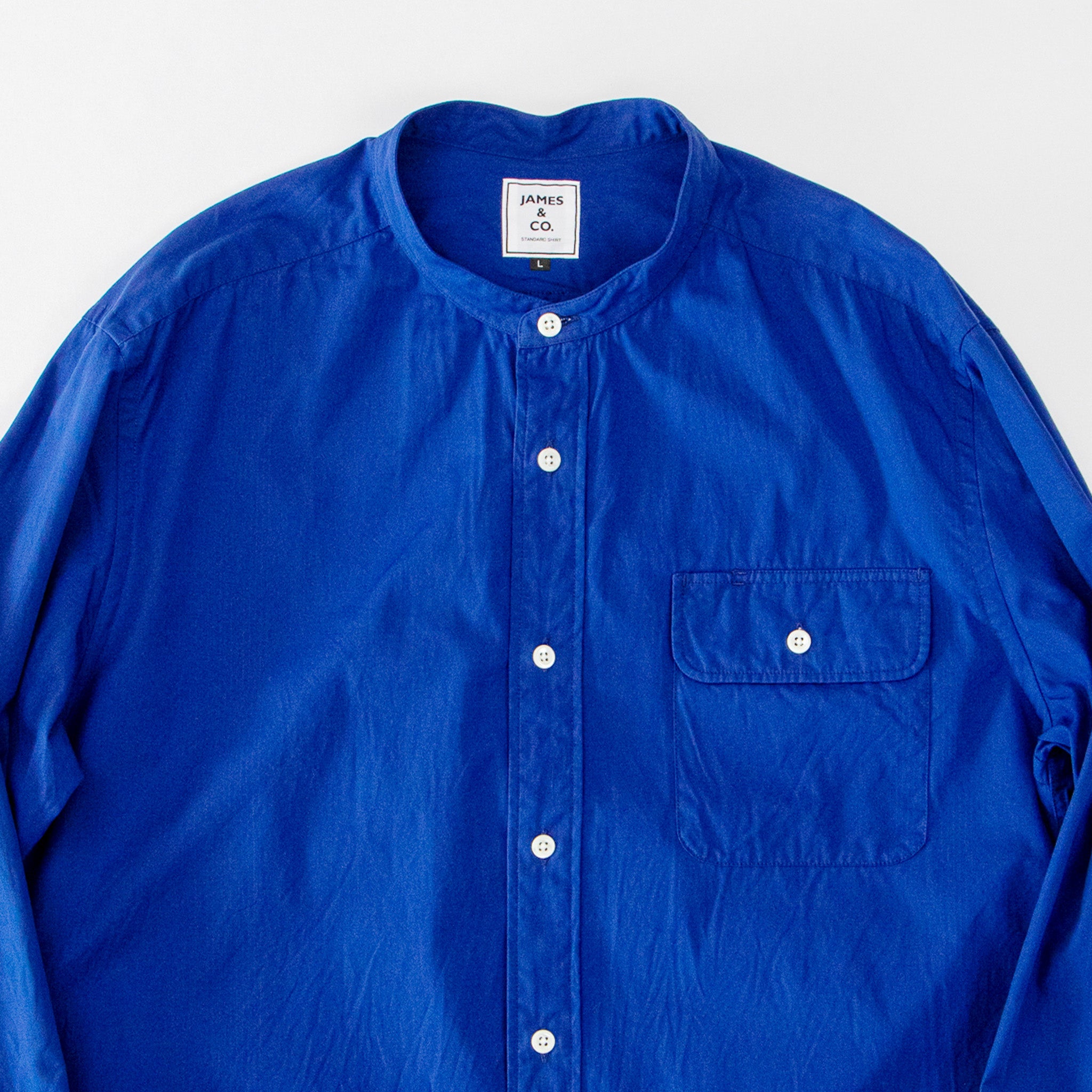 Band Collar Long Sleeve Shirt