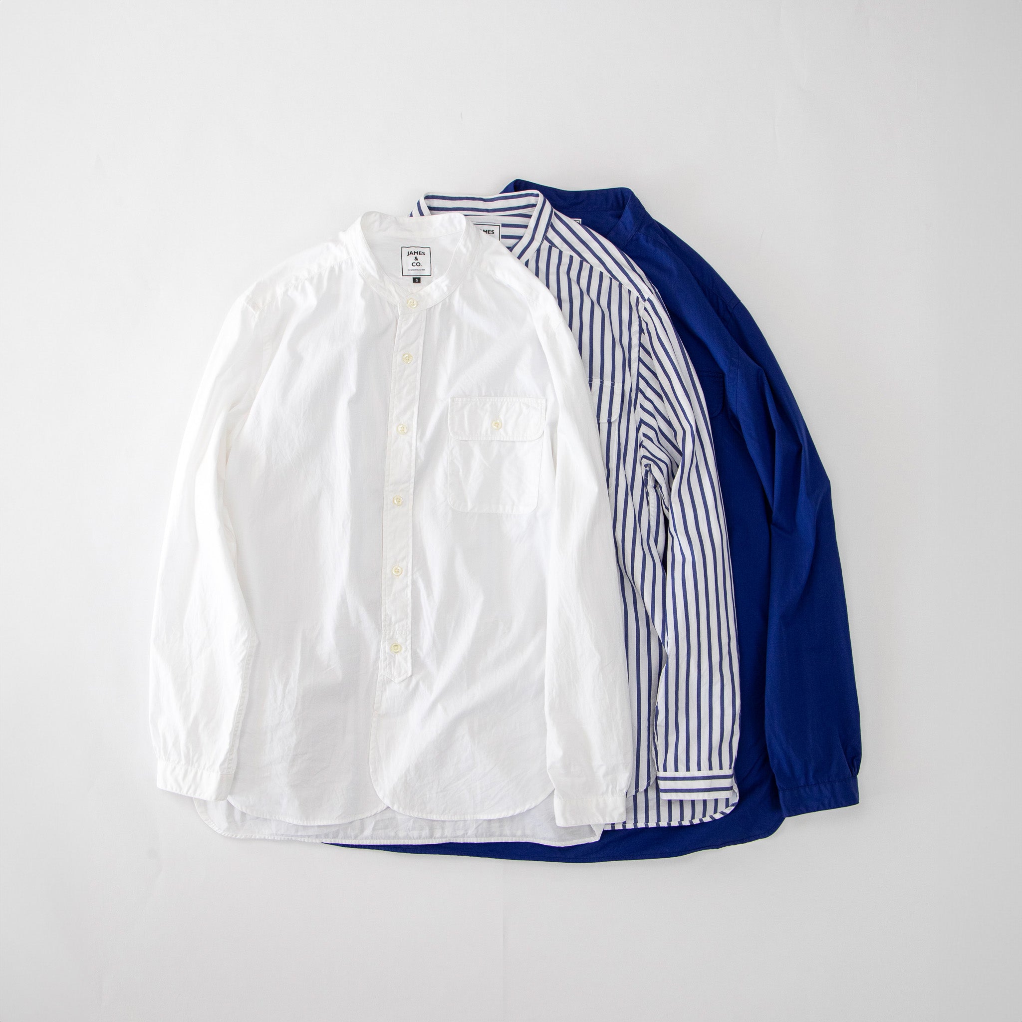 Band Collar Long Sleeve Shirt