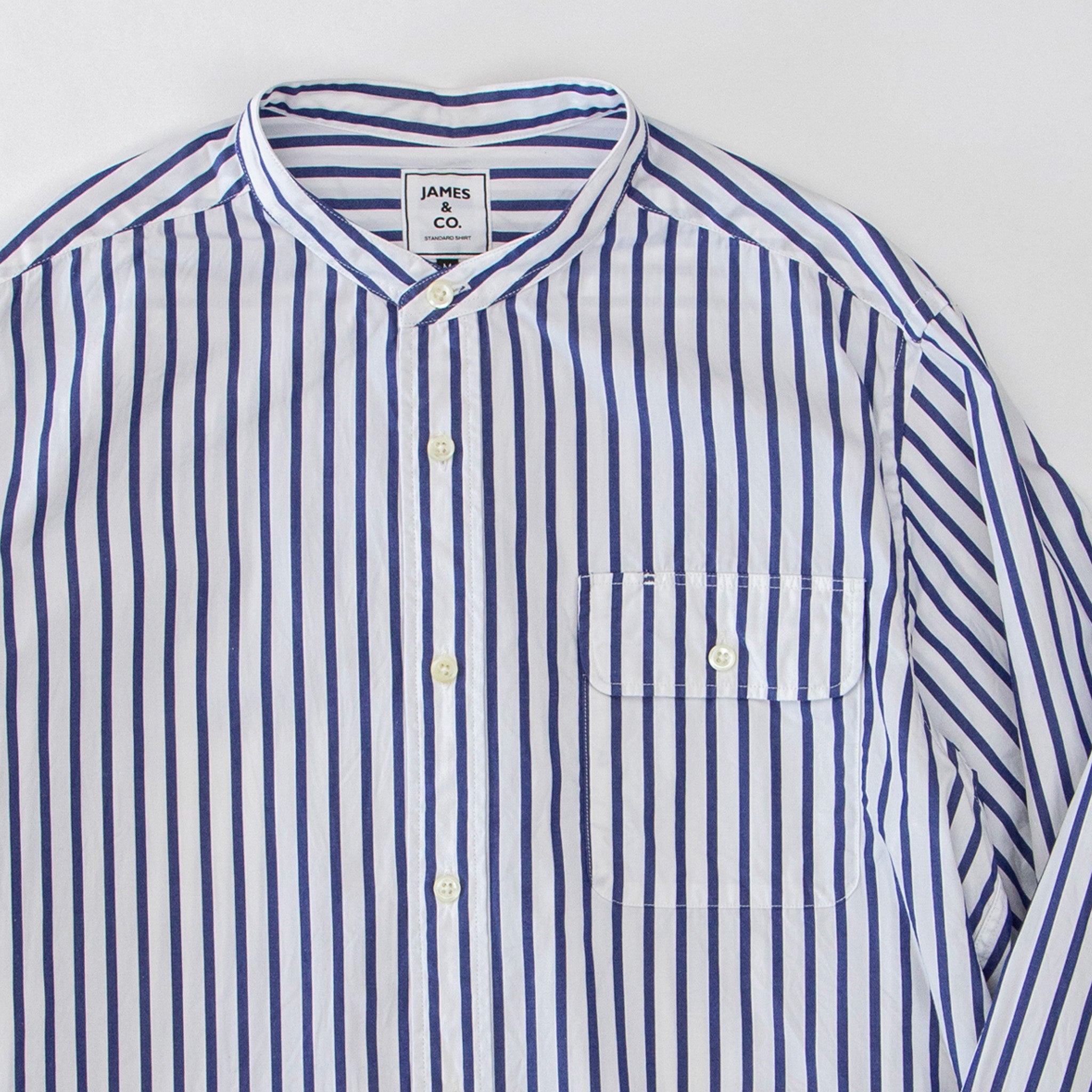 Band Collar Long Sleeve Shirt