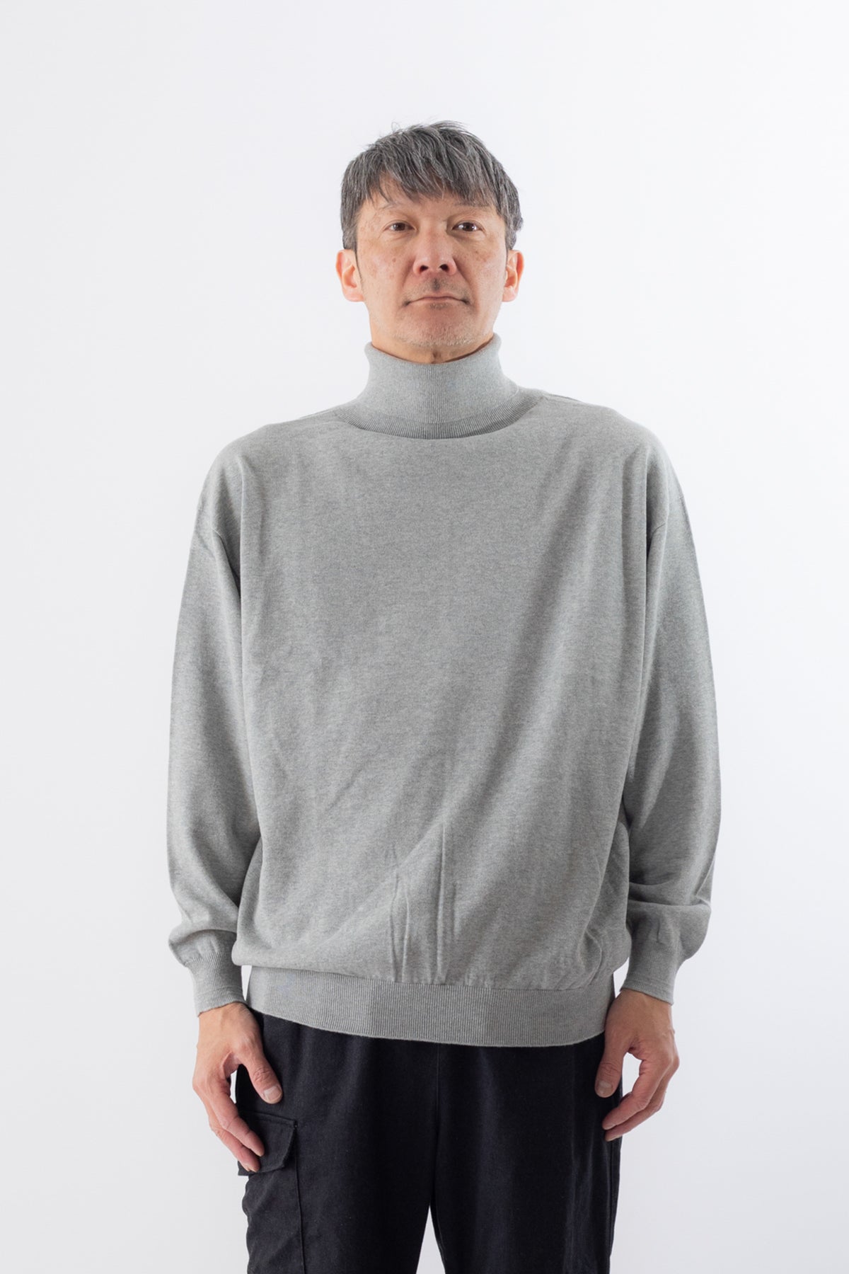 Cotton Turtleneck knit -L.GRY