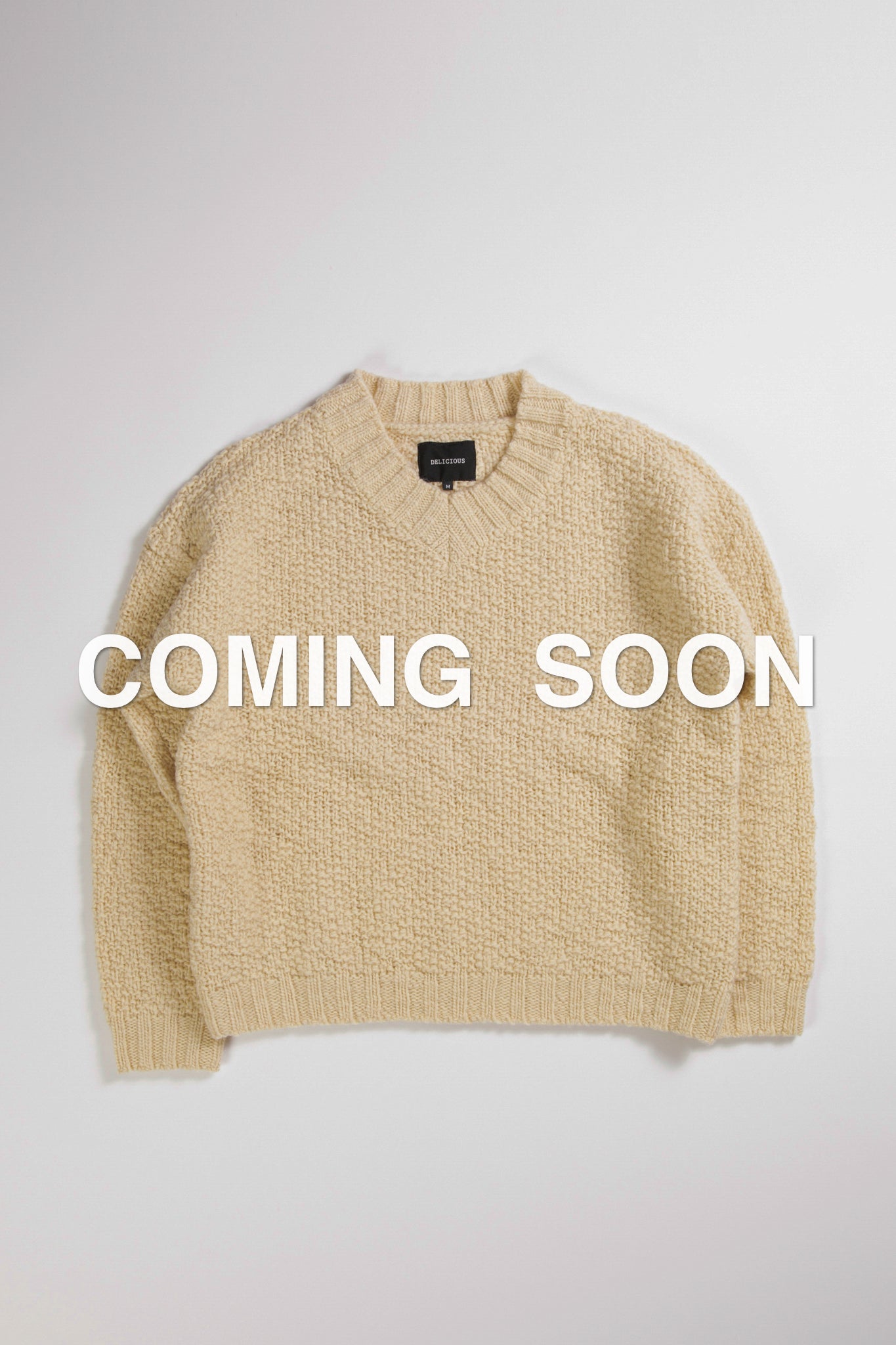 V-neck Wool Knit Slub Yarn