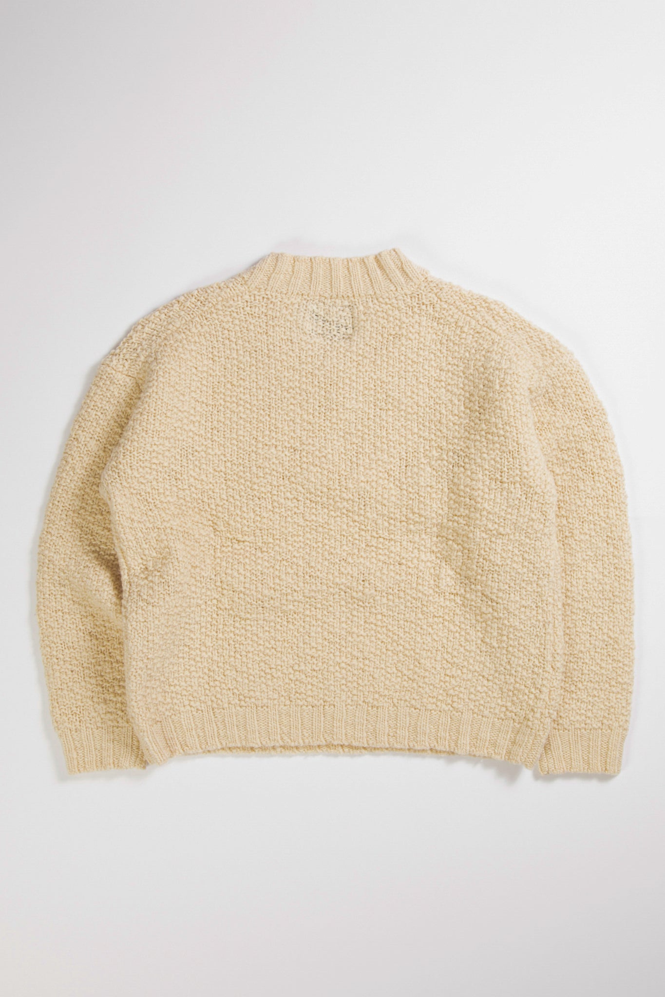 V-neck Wool Knit Slub Yarn
