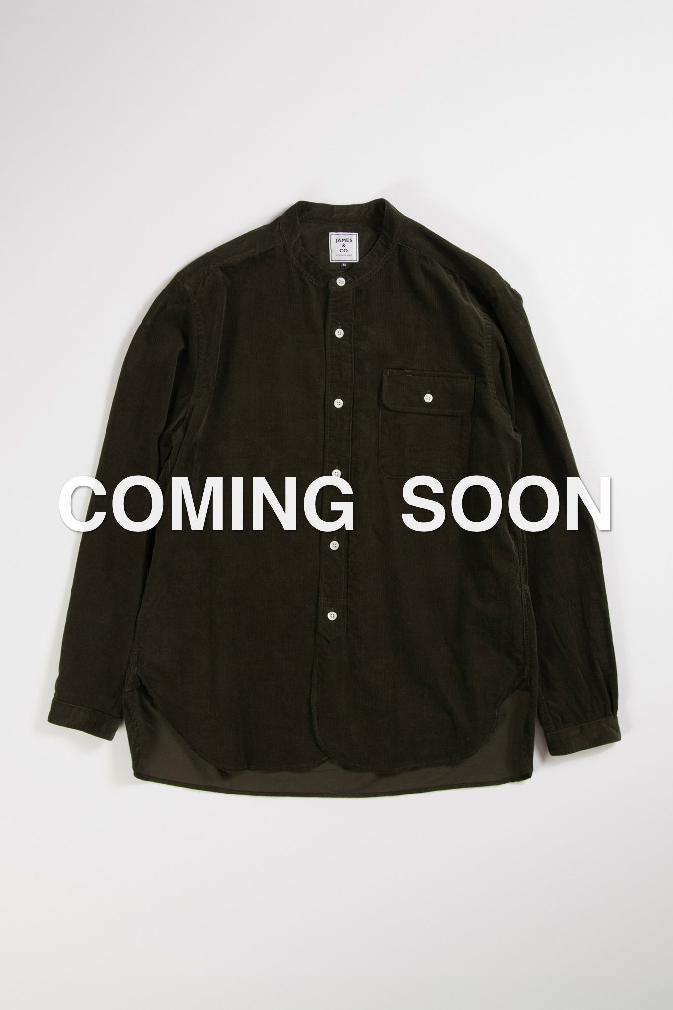 Band Collar Corduroy Shirt