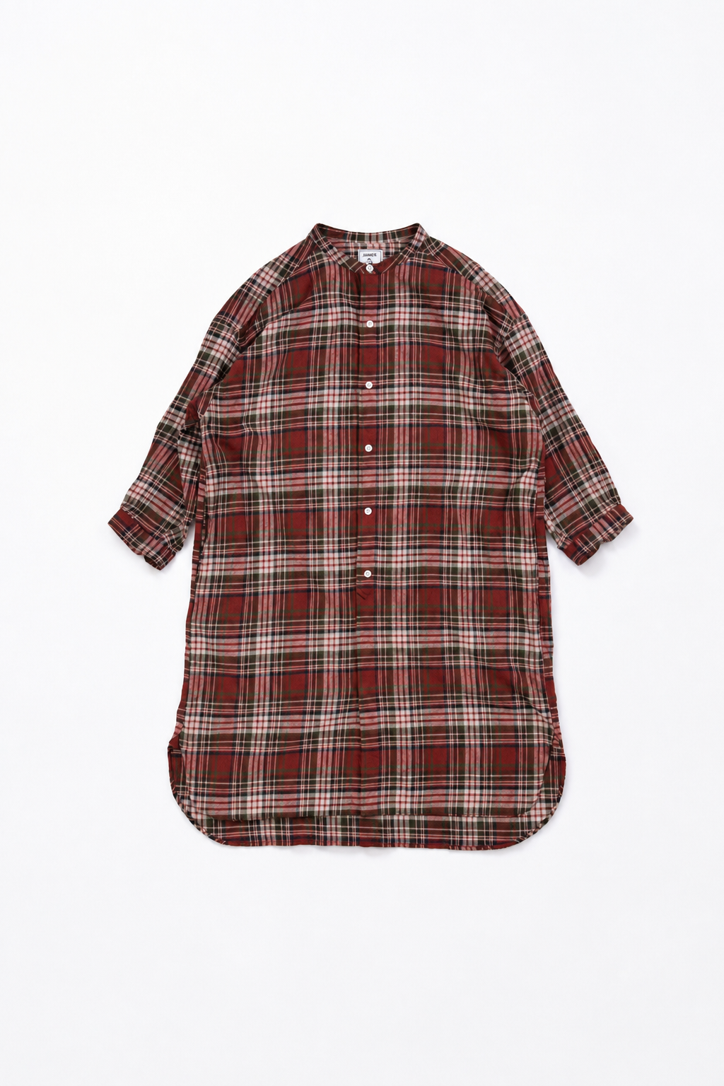 Band Collar Dress Viyella Check