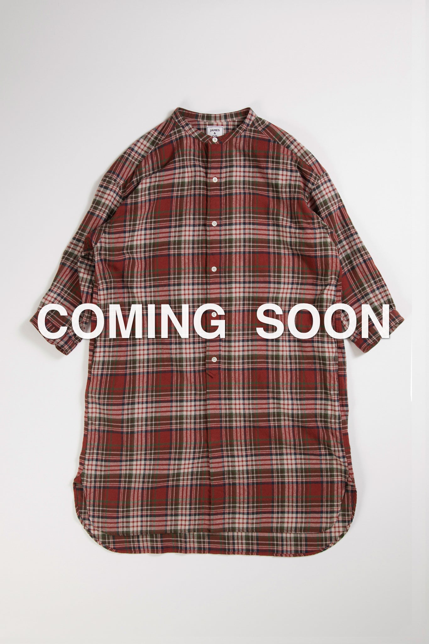 Band Collar Dress Viyella Check