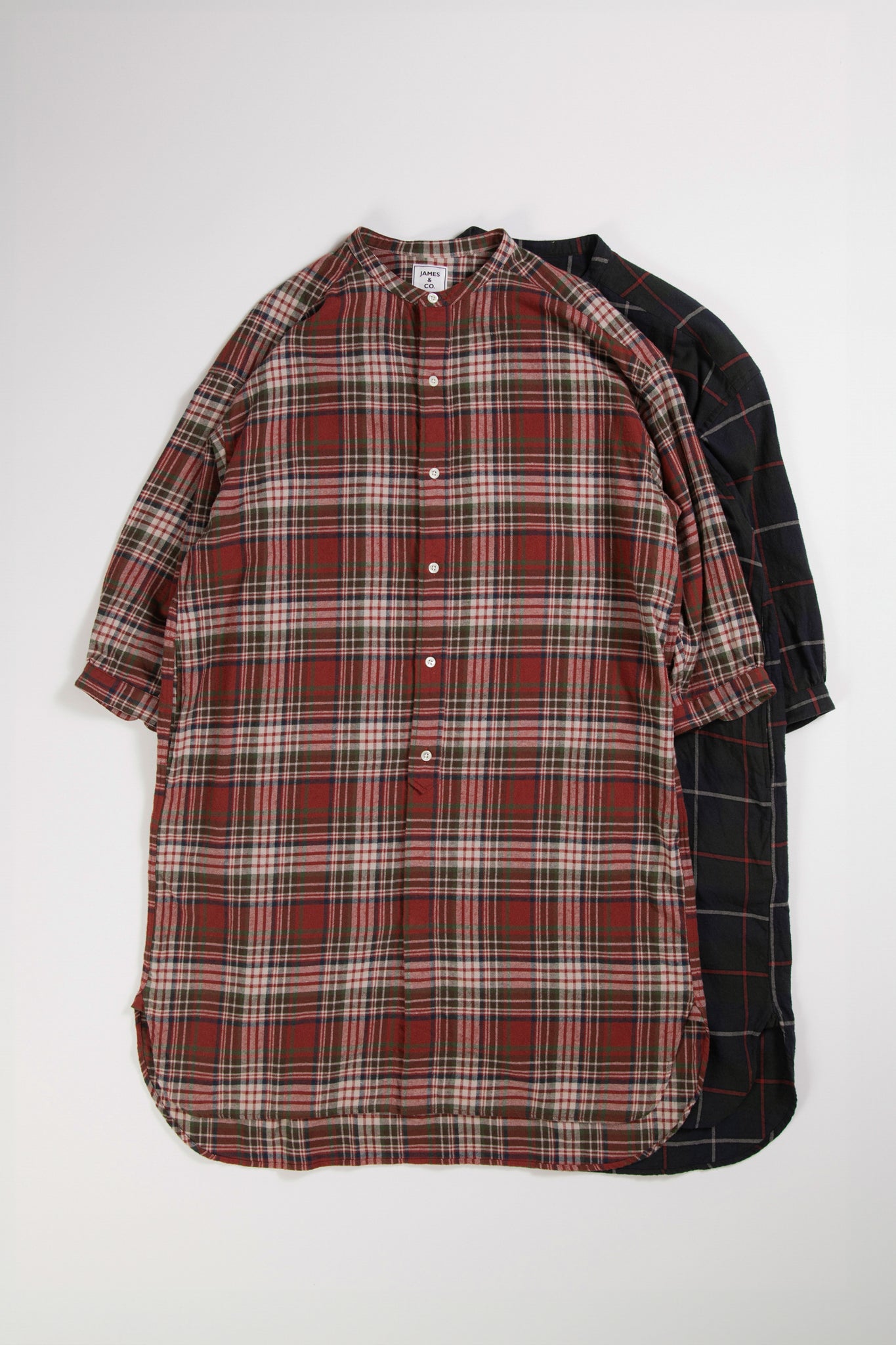 Band Collar Dress Viyella Check