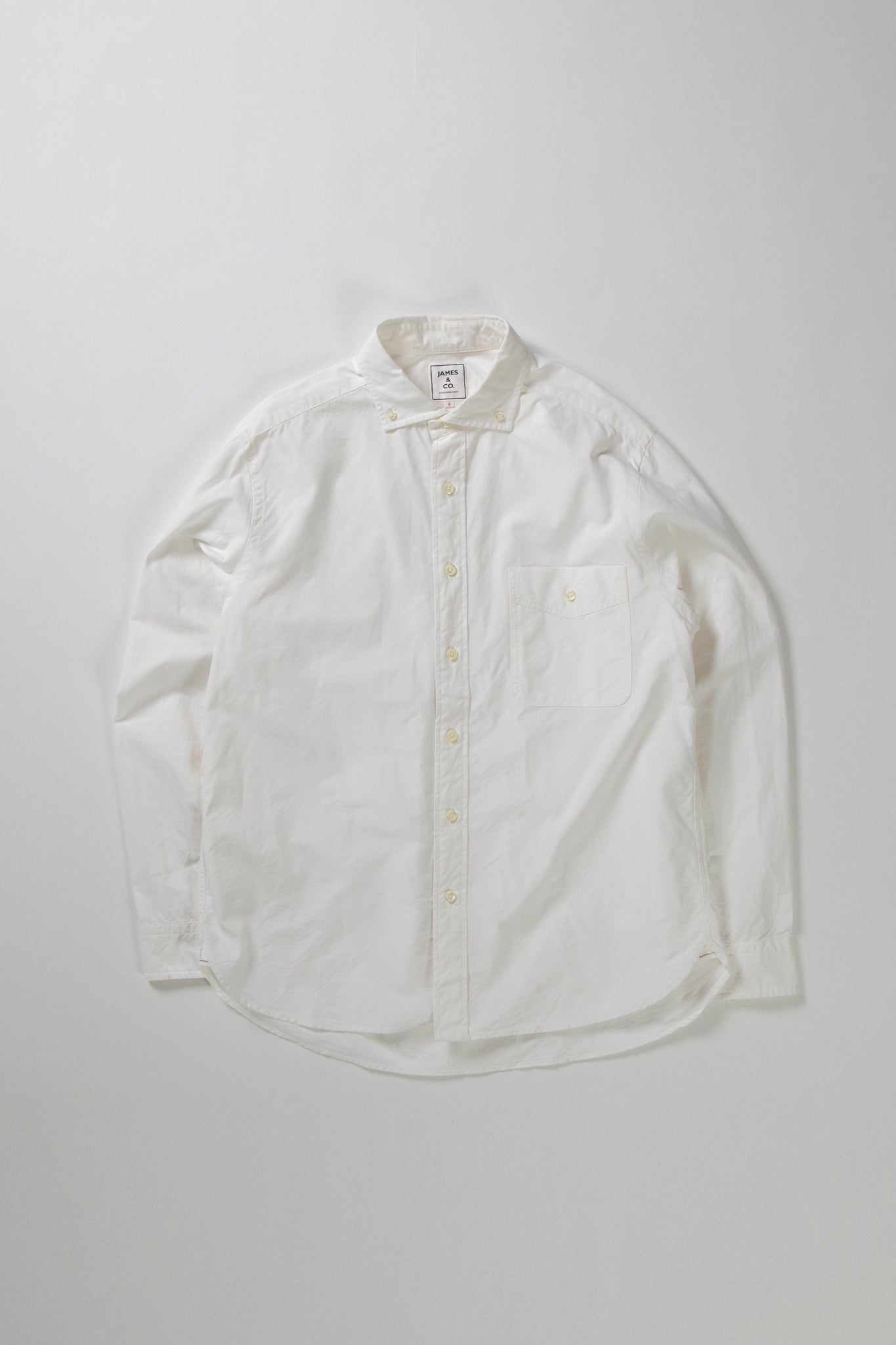 【新品未使用】JAMES & CO. Pujol 長袖シャツ ホワイト サイズ5 PUJOL -standard- | JAMES & CO. STANDARD SHIRT | JAMES & CO. 鎌倉