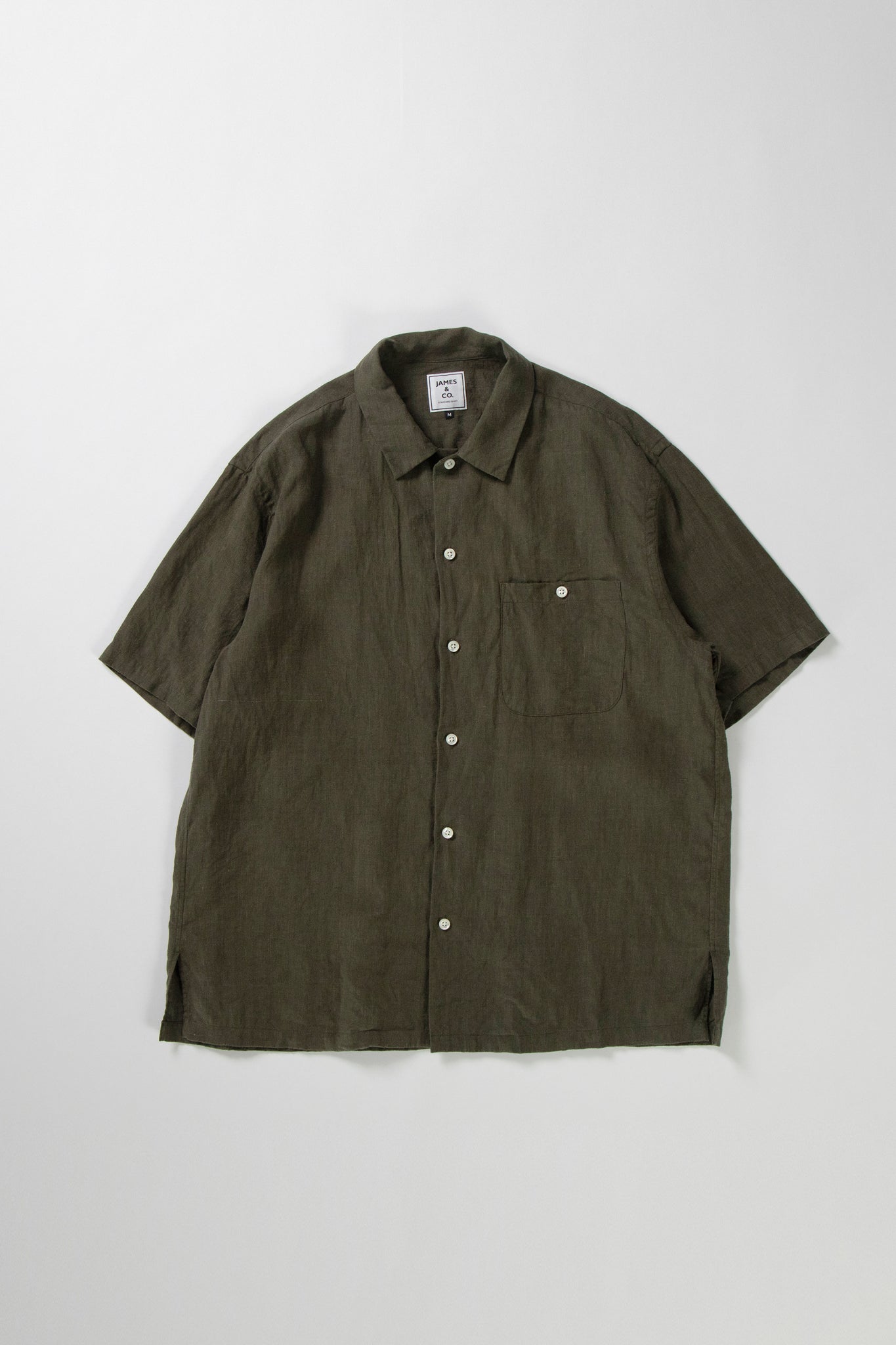 LINEN Open Collar Shirt