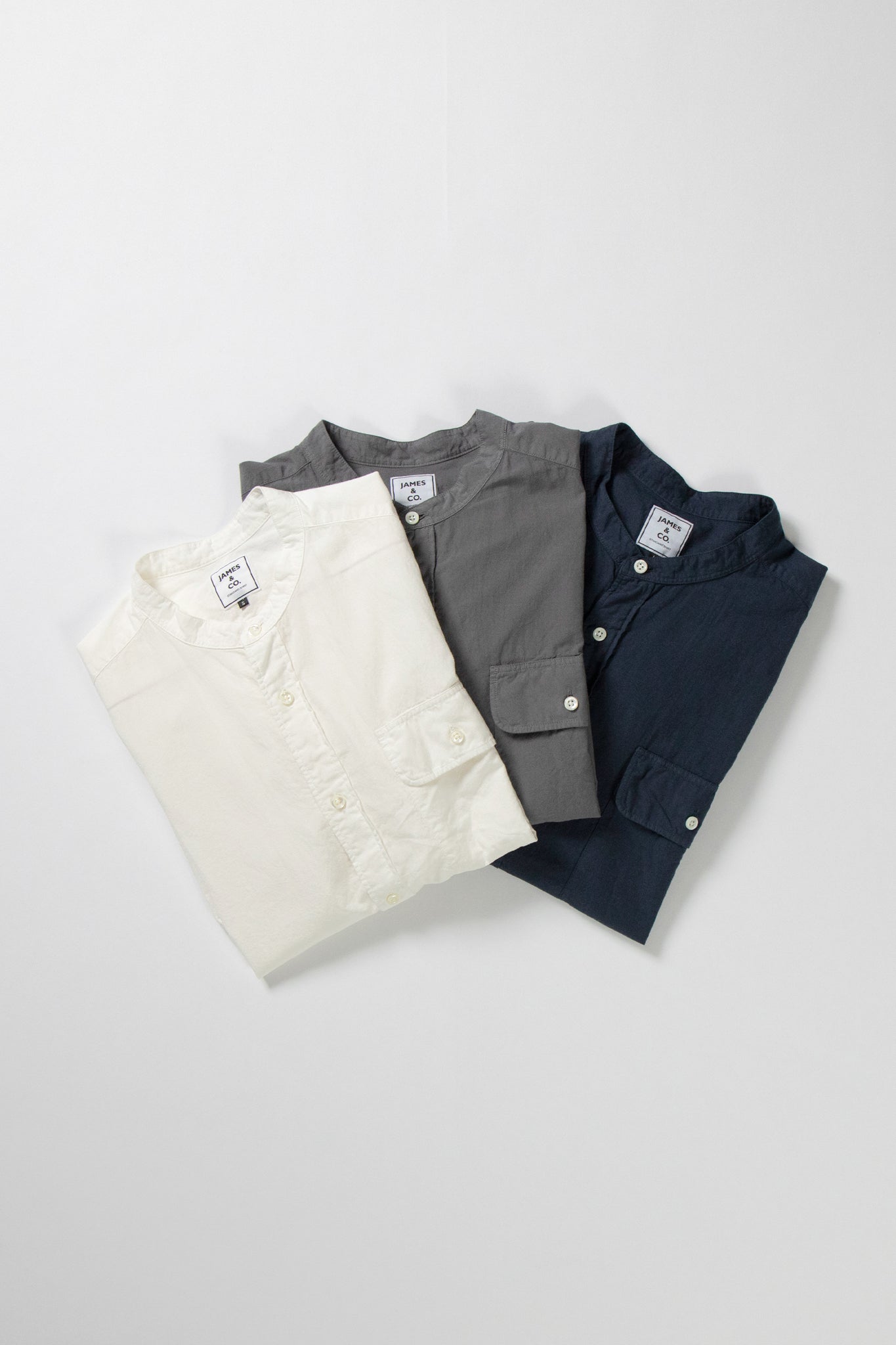 Band Collar Long Shirt | JAMES & CO. STANDARD SHIRT | JAMES & CO.鎌倉