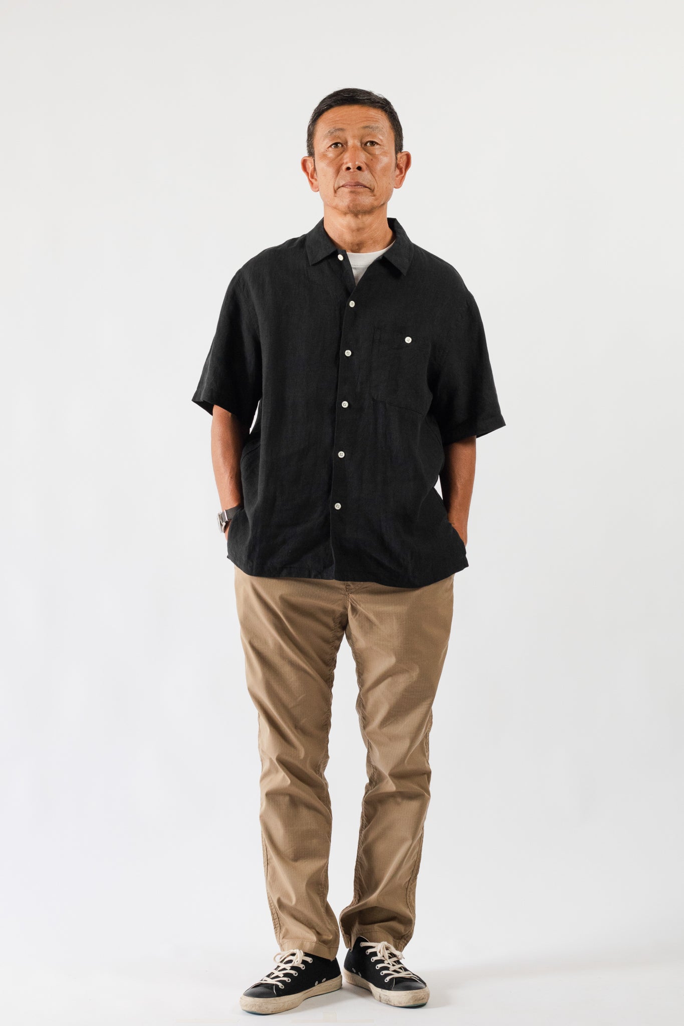LINEN Open Collar Shirt | JAMES & CO. STANDARD SHIRT | JAMES & CO.鎌倉