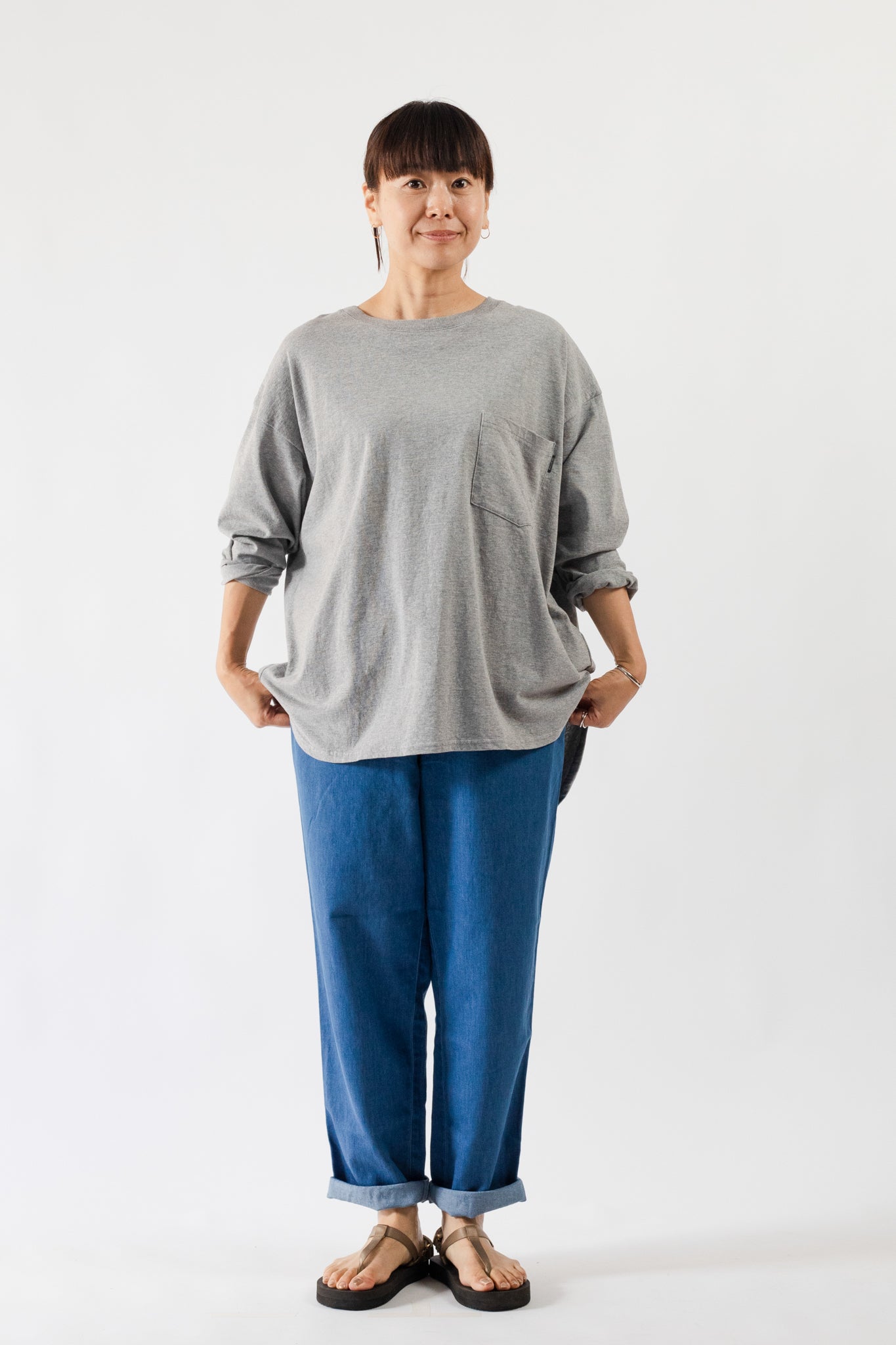 Light Denim Easy Pants