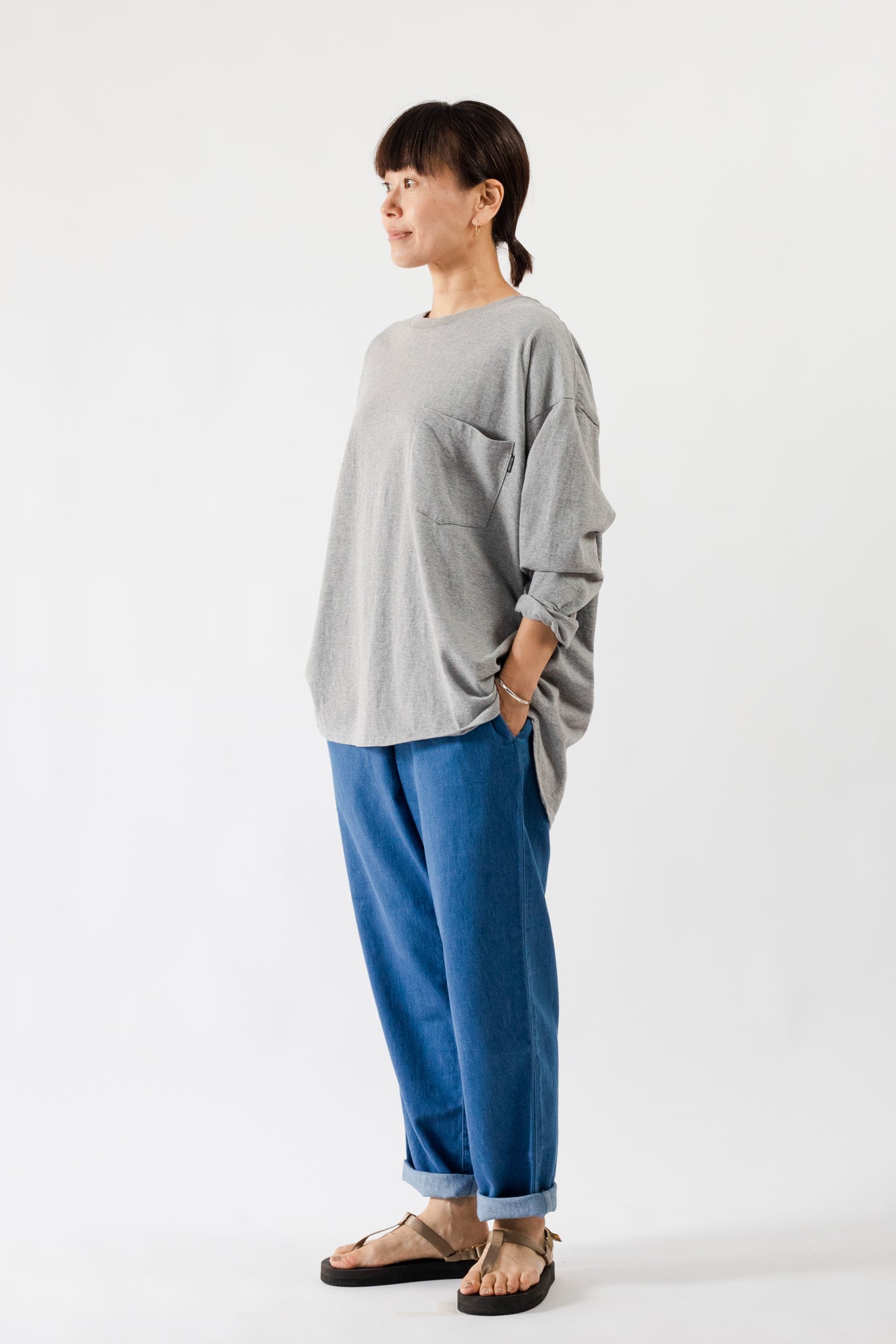 Light Denim Easy Pants