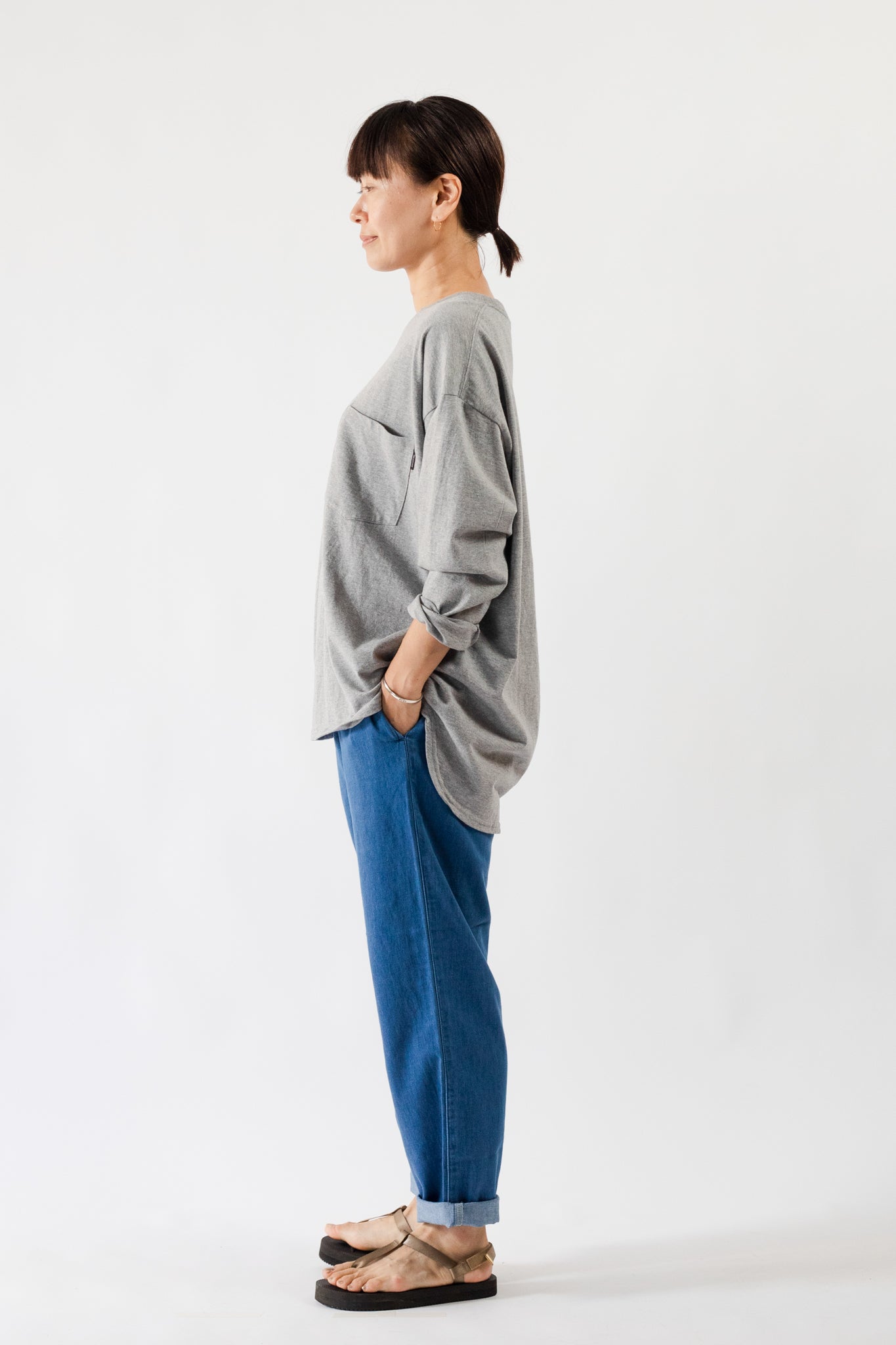 Light Denim Easy Pants