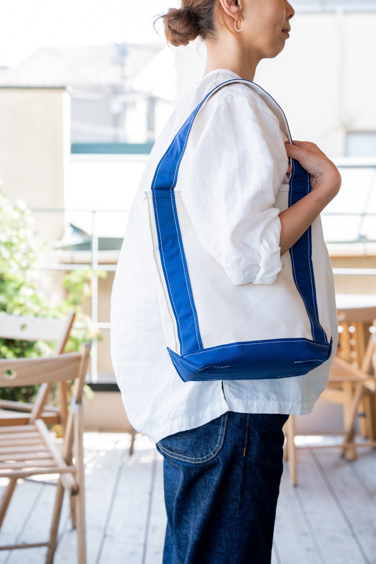 BAGUETTE TOTE SMALL - DK-BROWN/SMOKY-BLUE