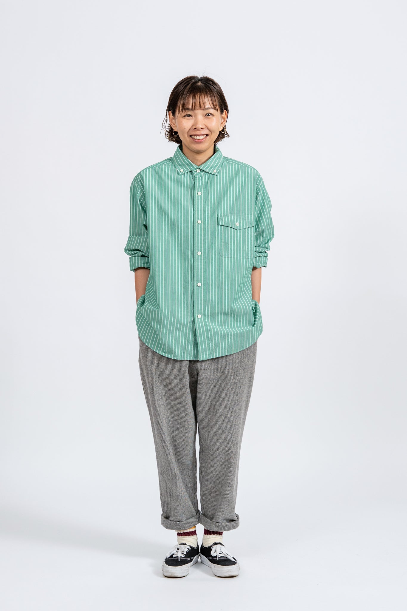 Cotton Tweed Easy Pants - L.GRY