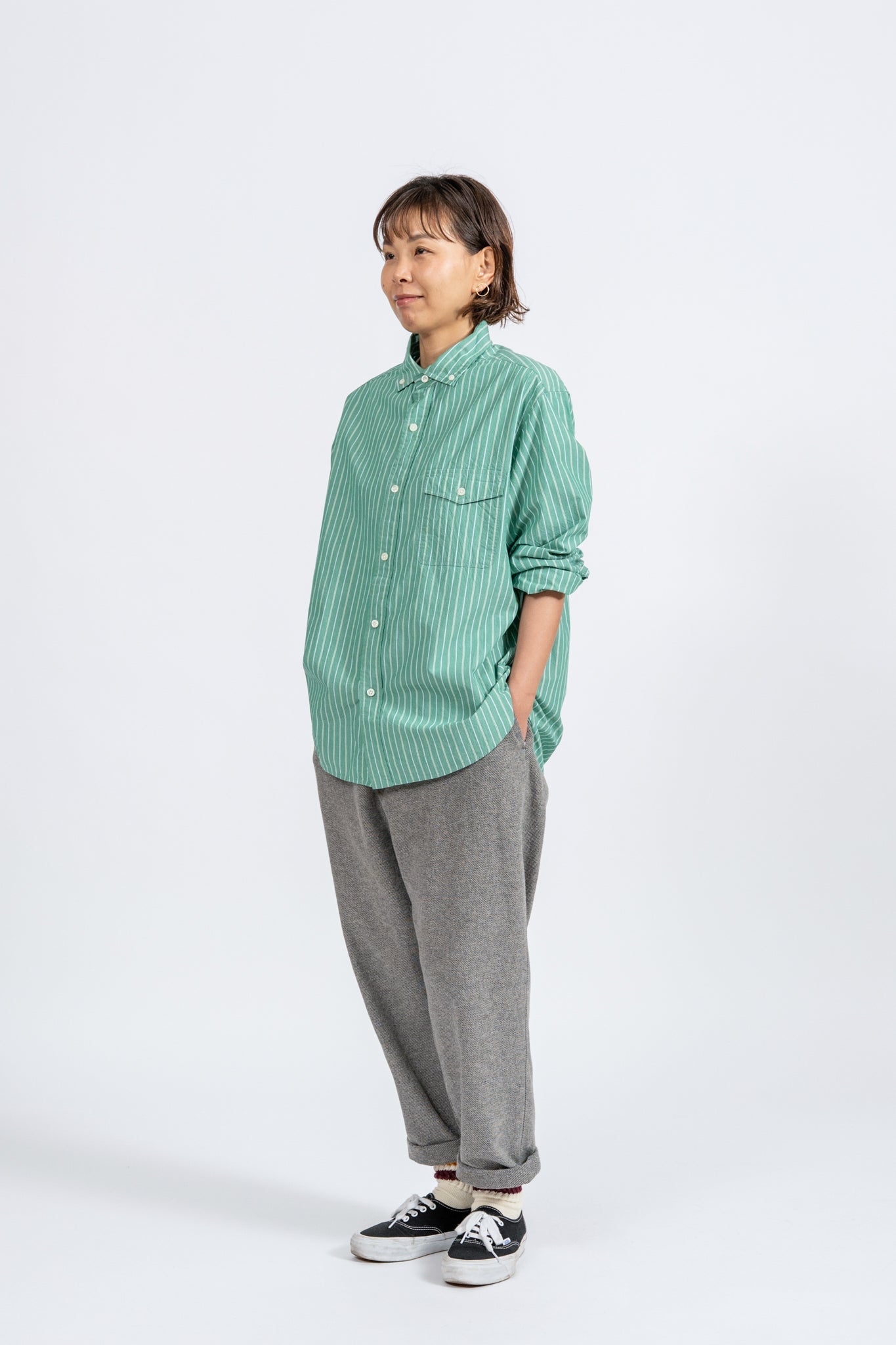 Cotton Tweed Easy Pants - L.GRY