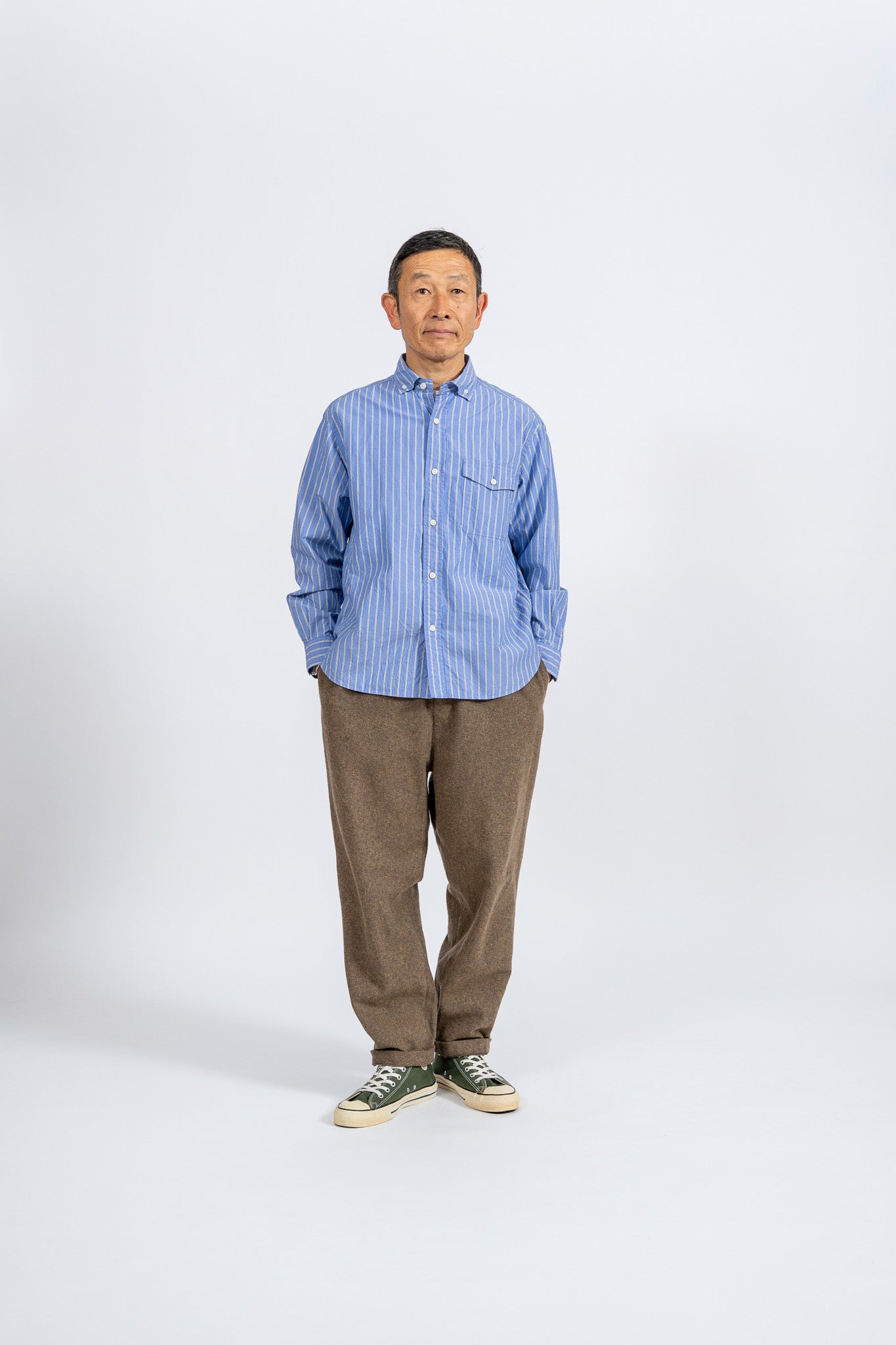 Cotton Tweed Easy Pants - BRN