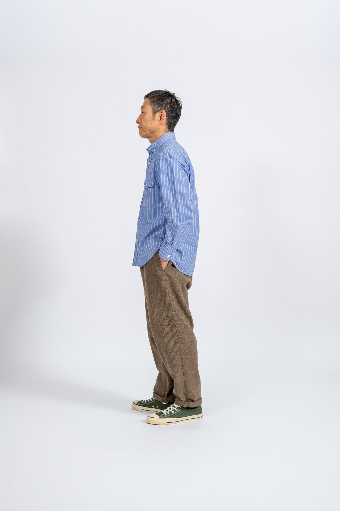 Cotton Tweed Easy Pants - BRN