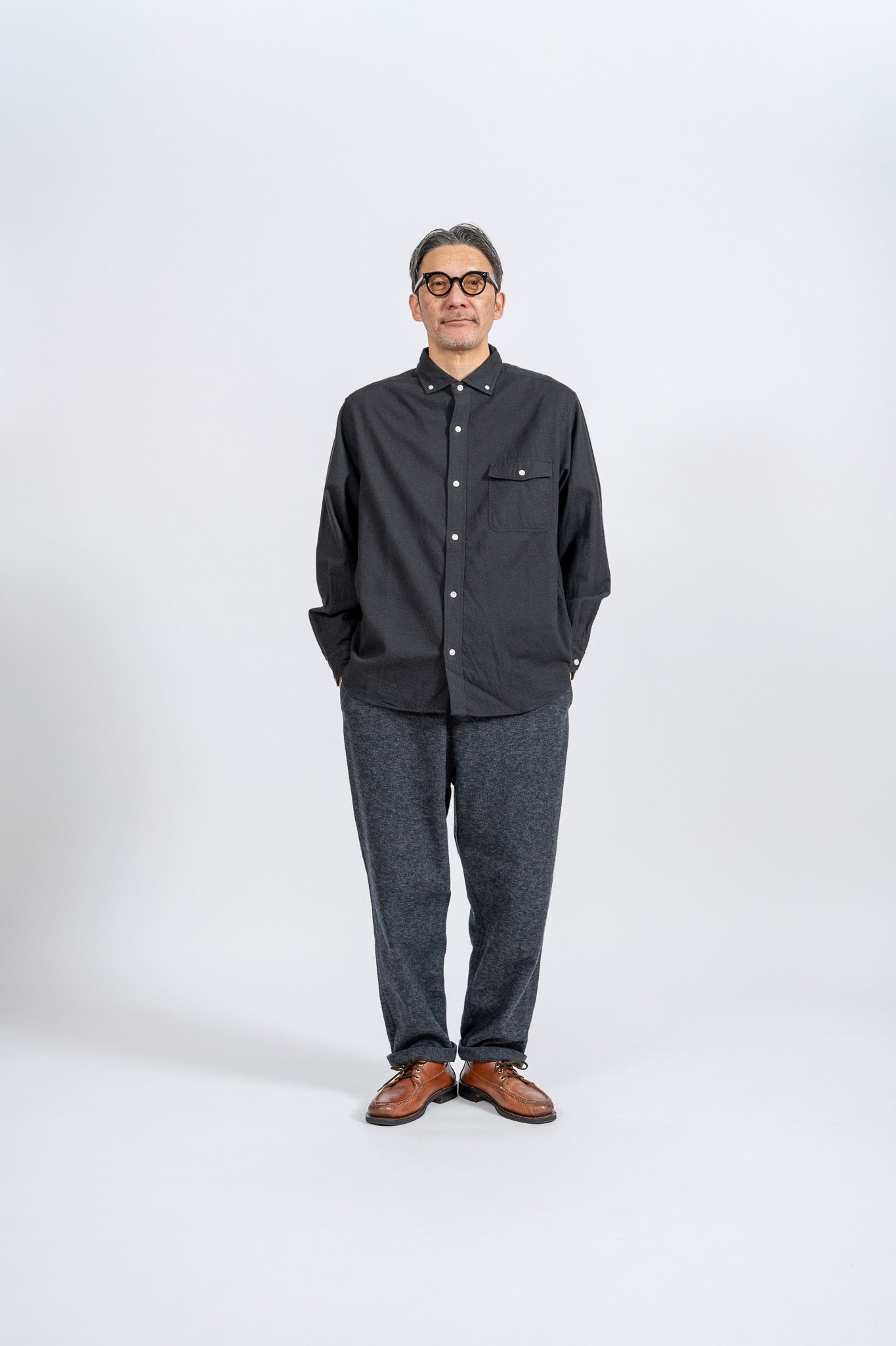 Cotton Tweed Easy Pants - CHR