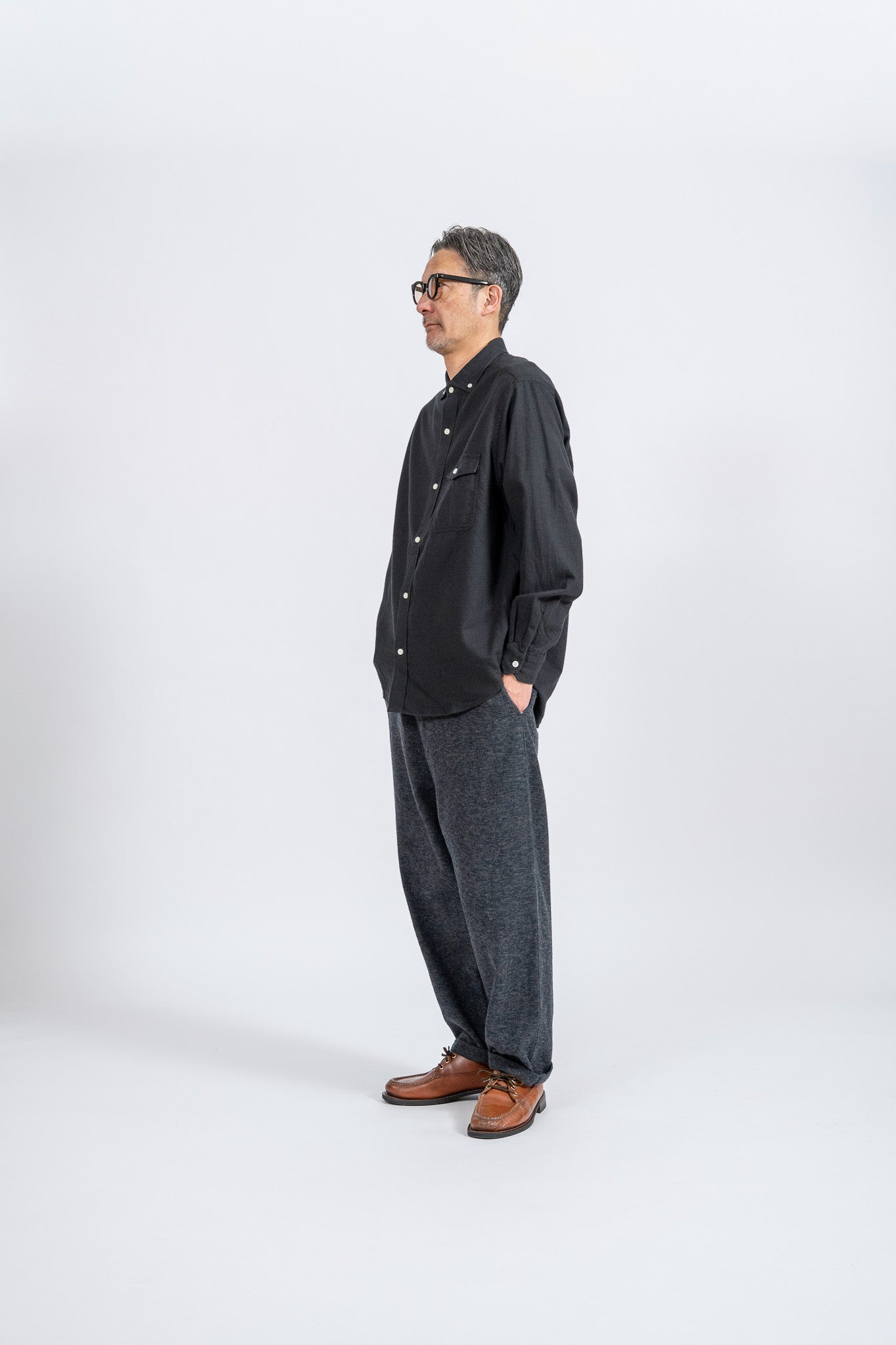 Cotton Tweed Easy Pants - CHR