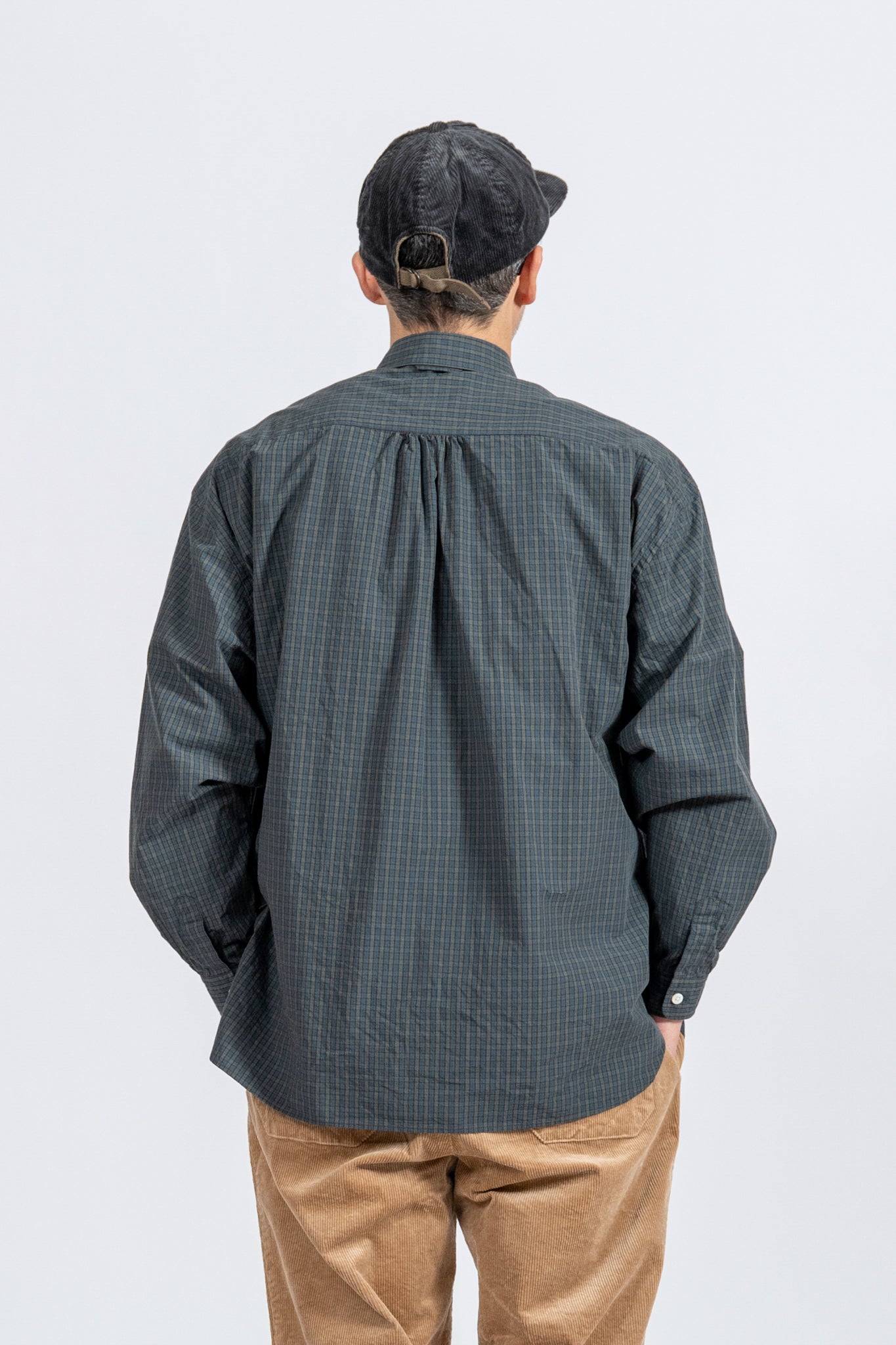 Small Collar Big Shirt -Check - GRN