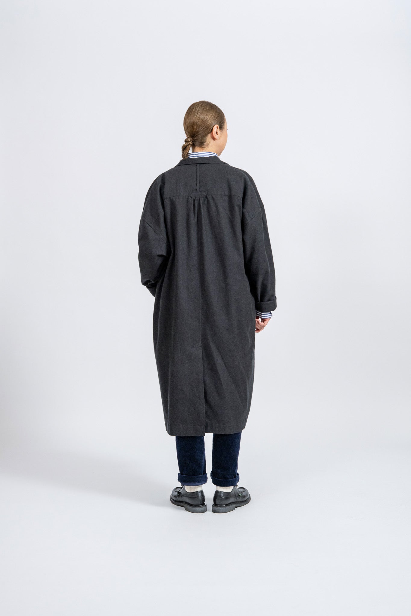 French Shop Coat -Viyella - BLK