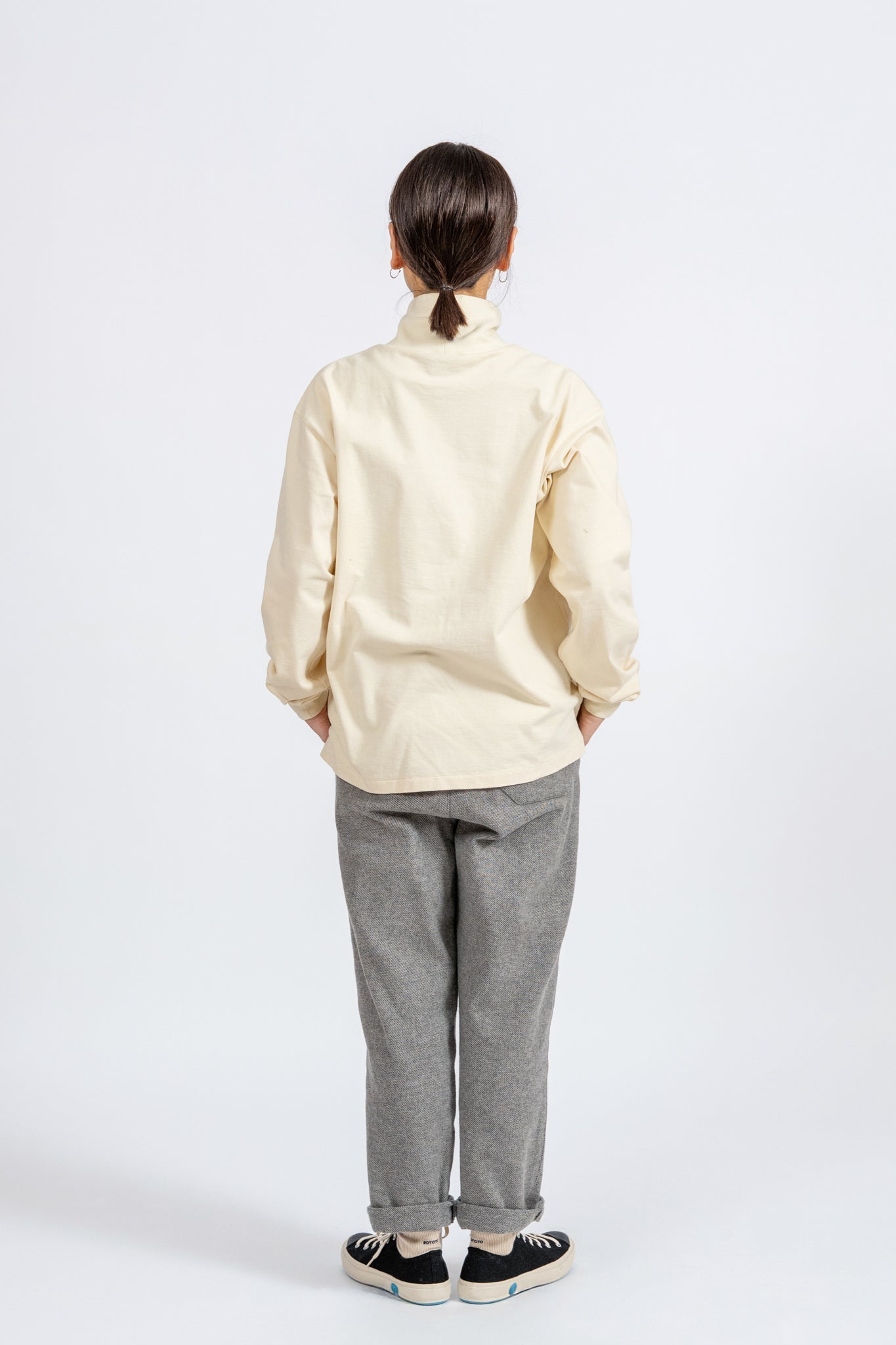Cotton Tweed Easy Pants - L.GRY