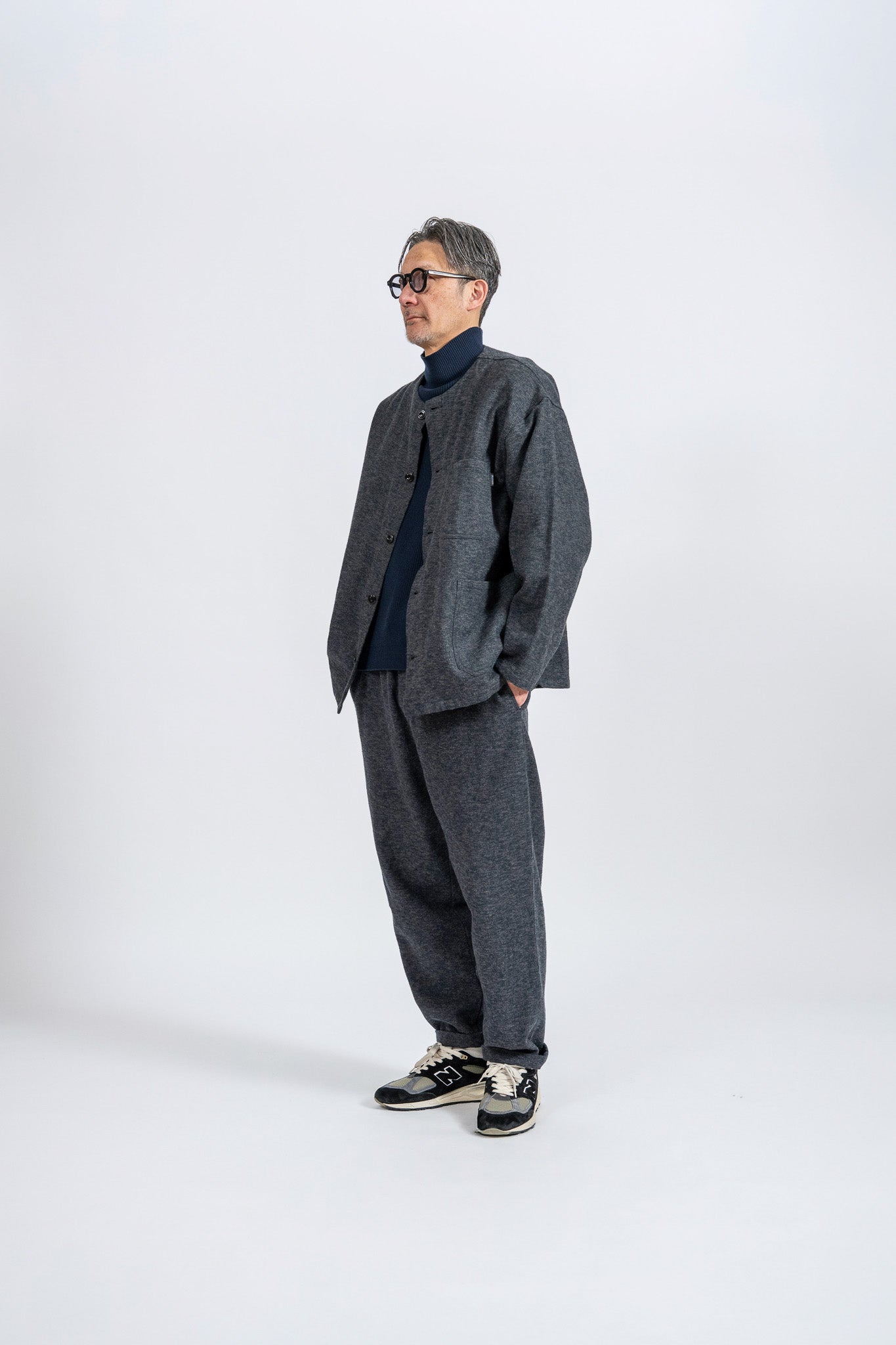 Cotton Tweed Easy Pants - CHR