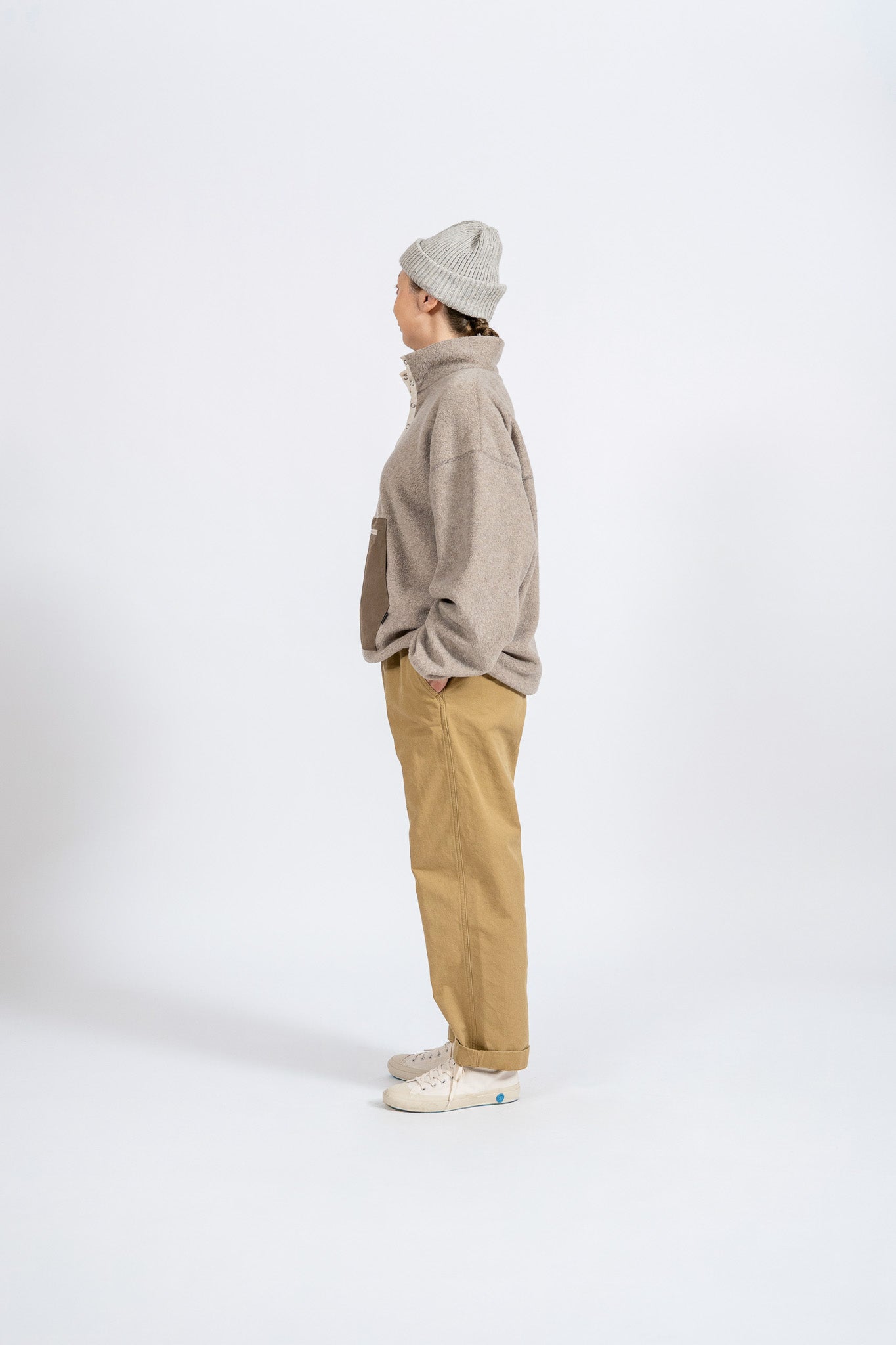 Fleece Snap Pullover - BEG
