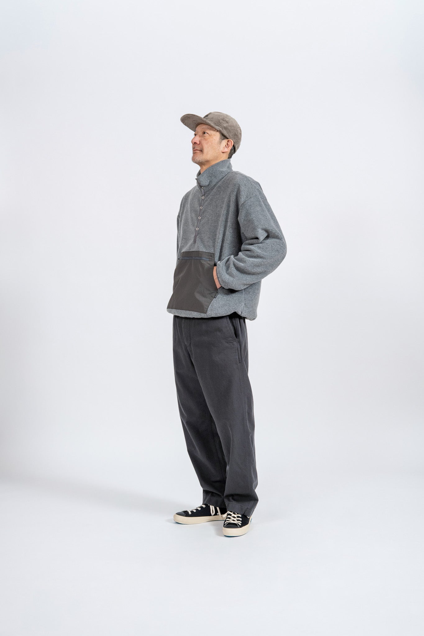 Fleece Snap Pullover - L.GRY