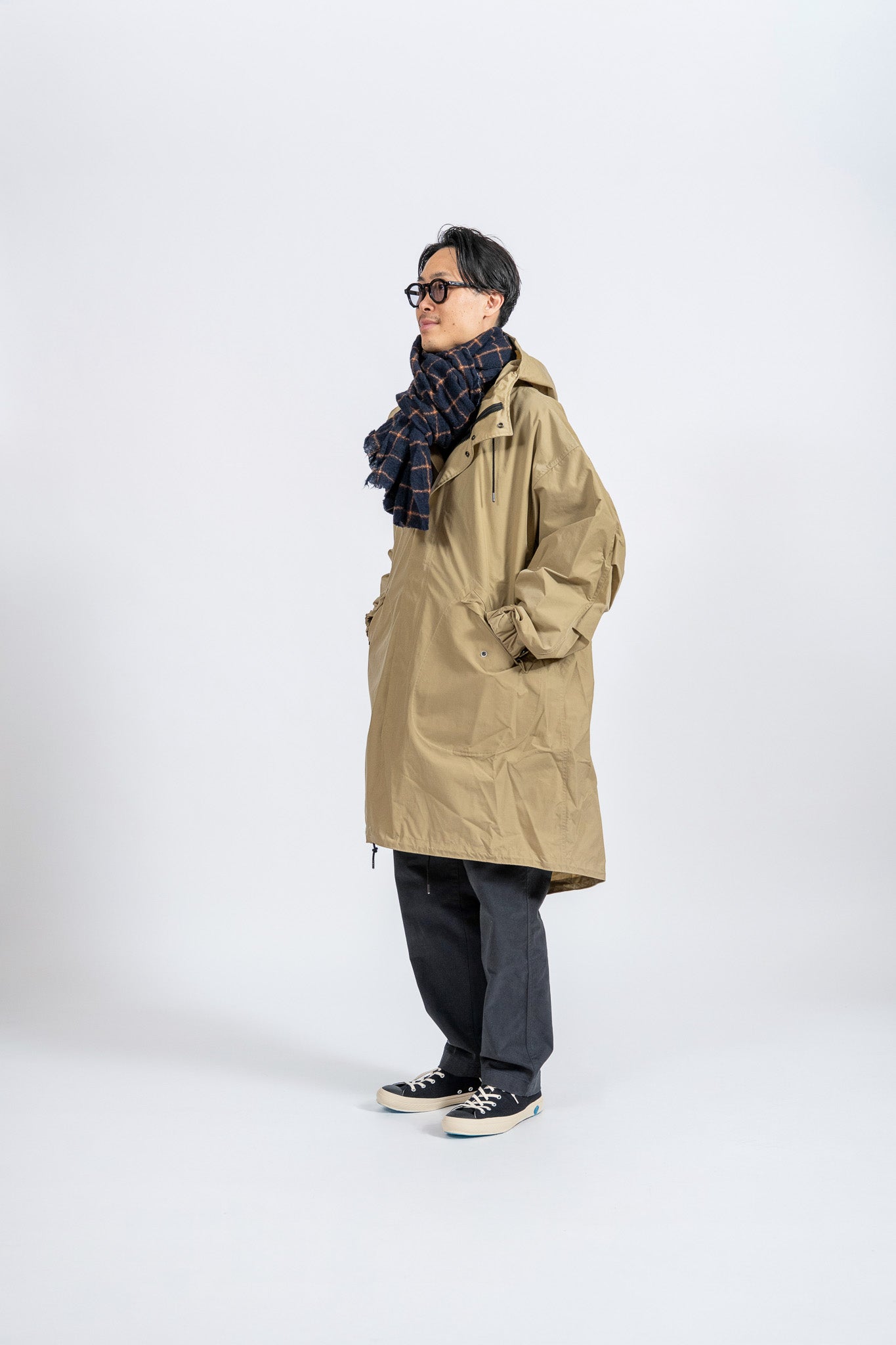WOOL Check Scarf - NVY