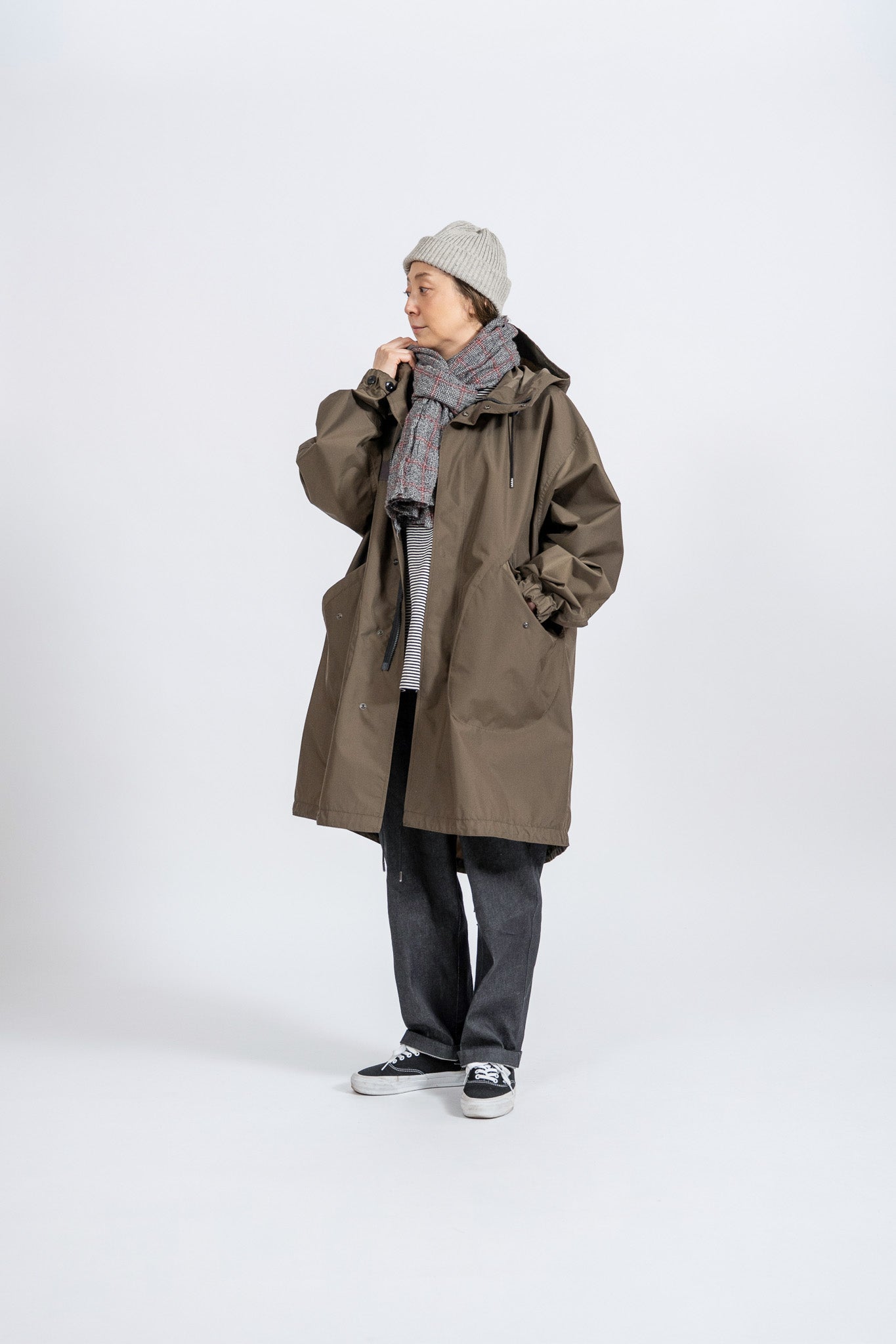 WOOL Check Scarf - GRY