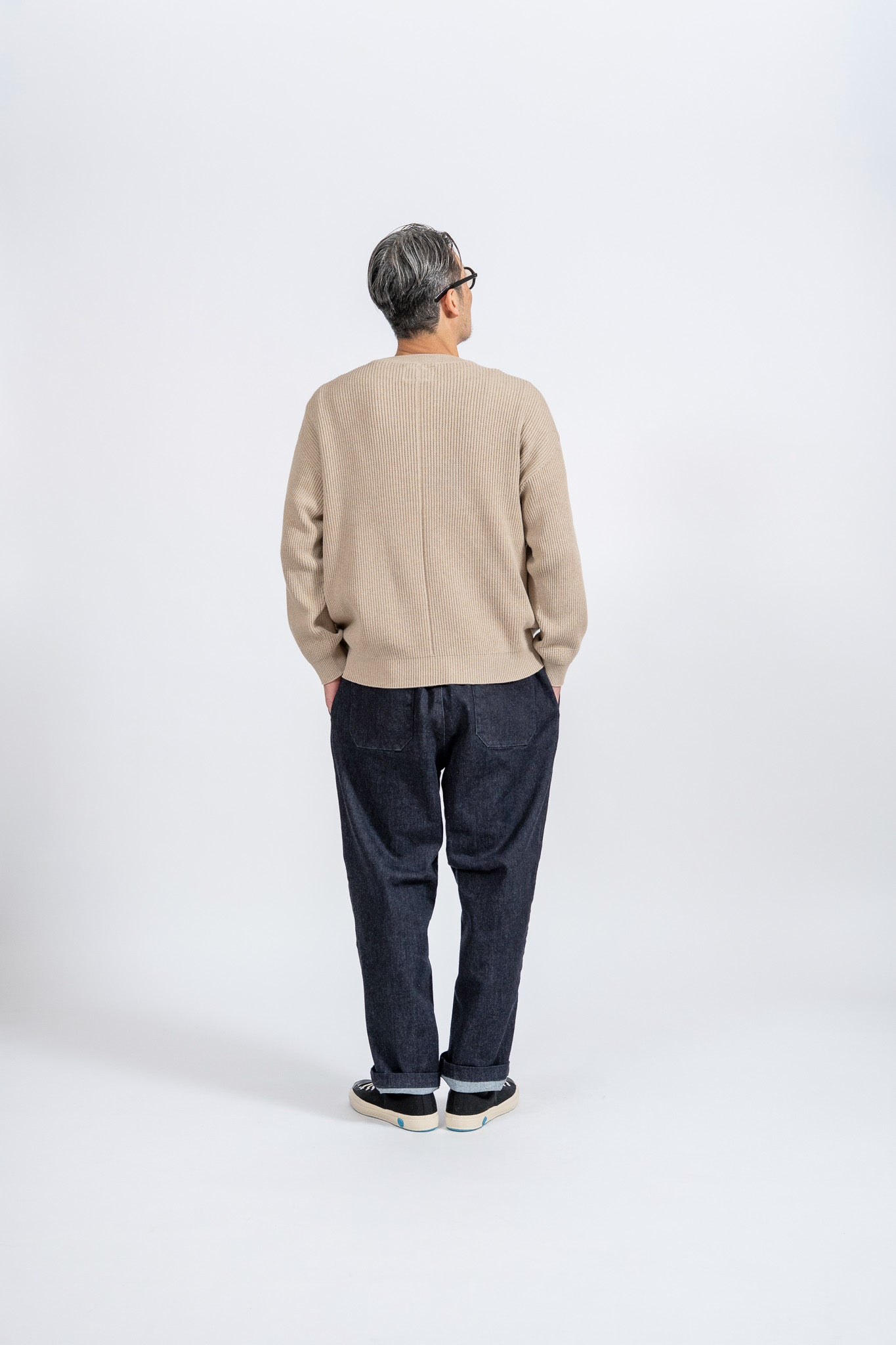 Cotton Rib Crew knit - BEG