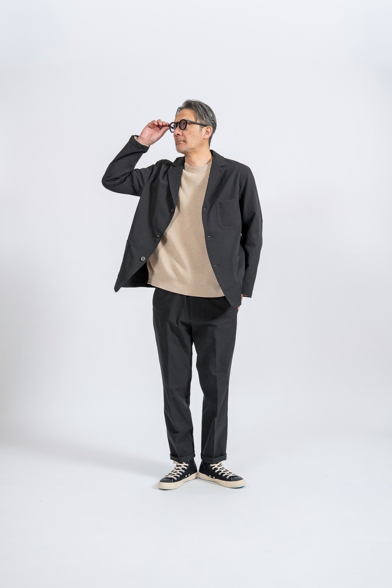Cotton Rib Crew knit - BEG